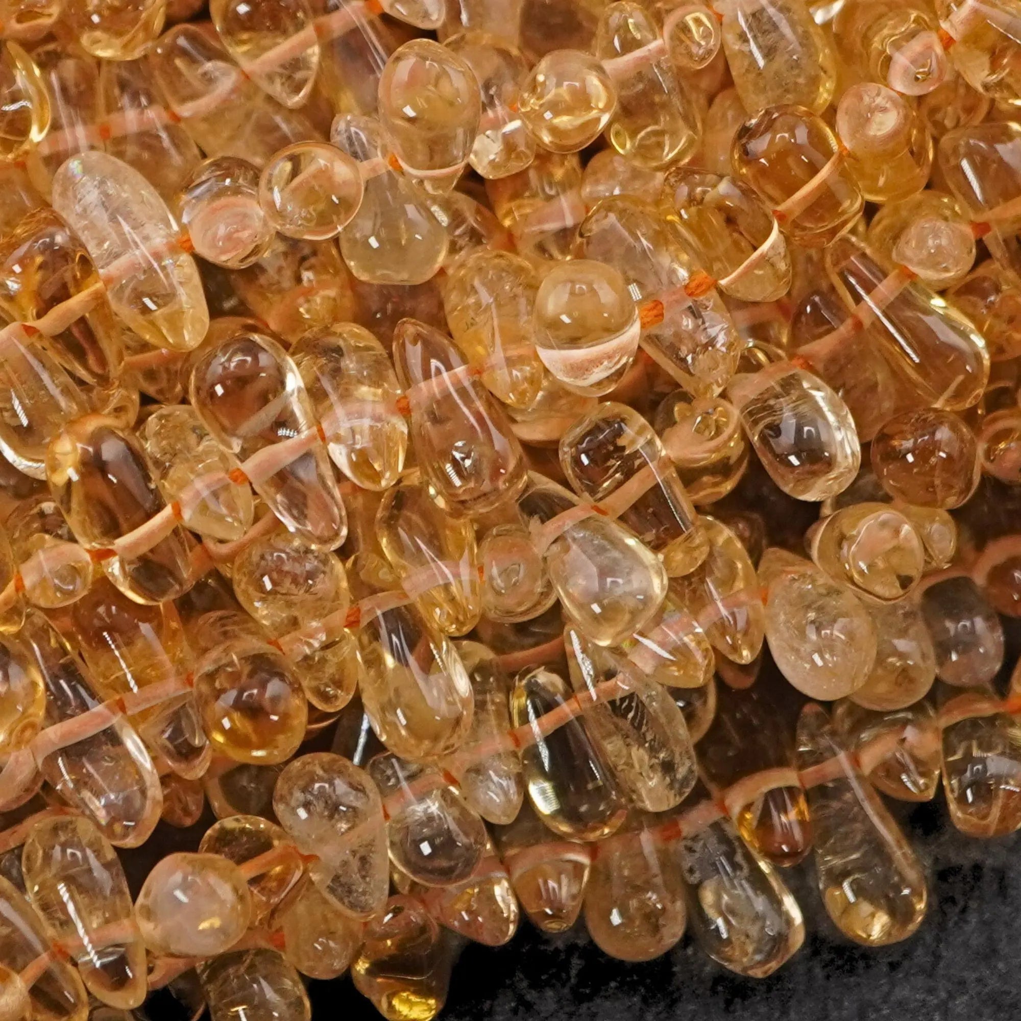 Citrine Faceted Teardrop Shape Gemstone Strand Beads