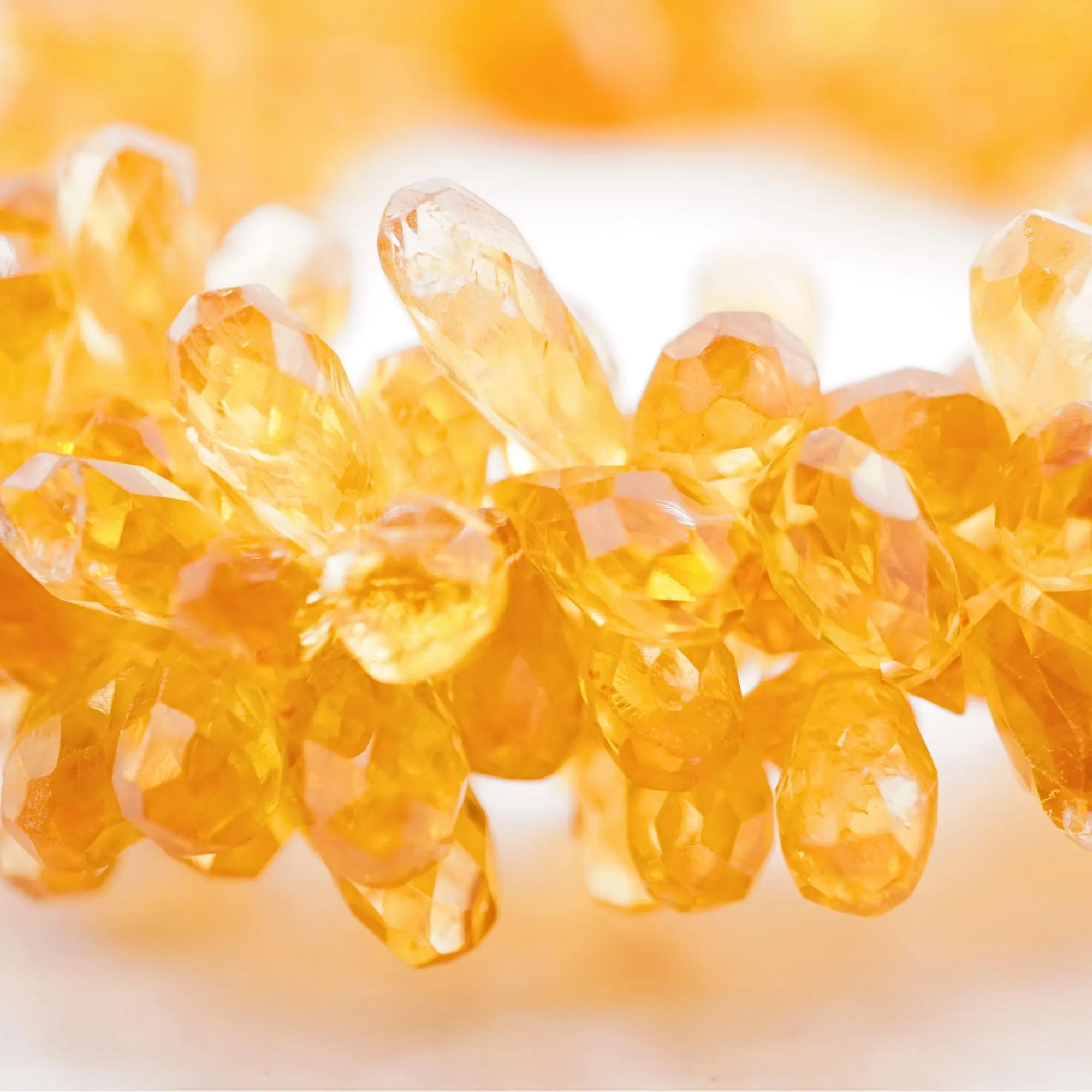 Citrine Faceted Teardrop Shape Gemstone Strand Beads