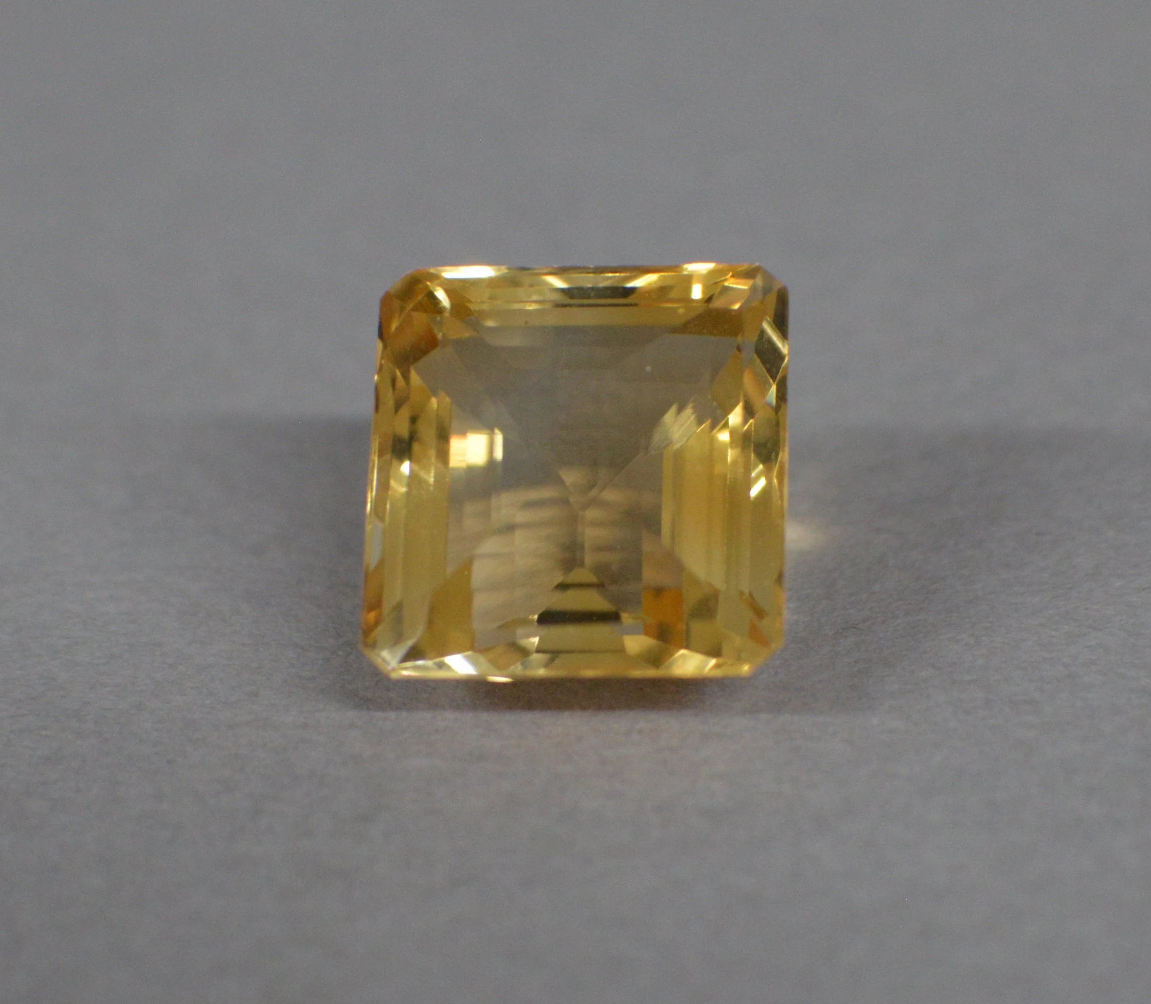 Citrine Quartz Emerald Cut Yellow Light Golden Square Shape Loose Gemstone