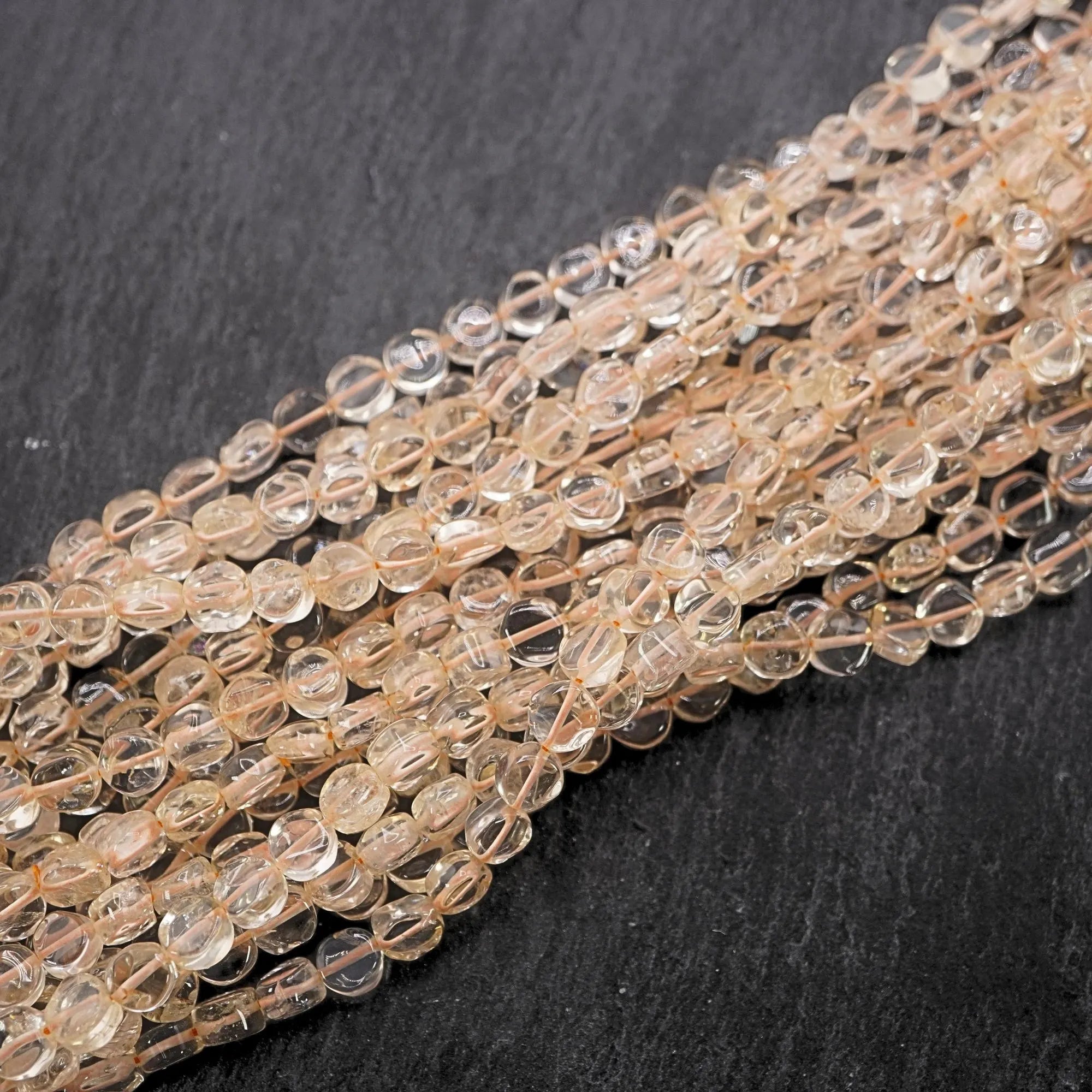 Citrine Smooth Coin Shape Gemstone Strand Beads