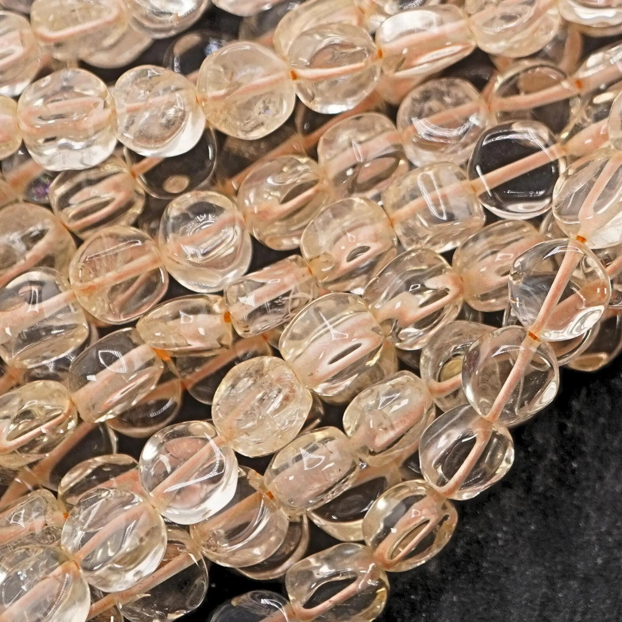 Citrine Smooth Coin Shape Gemstone Strand Beads