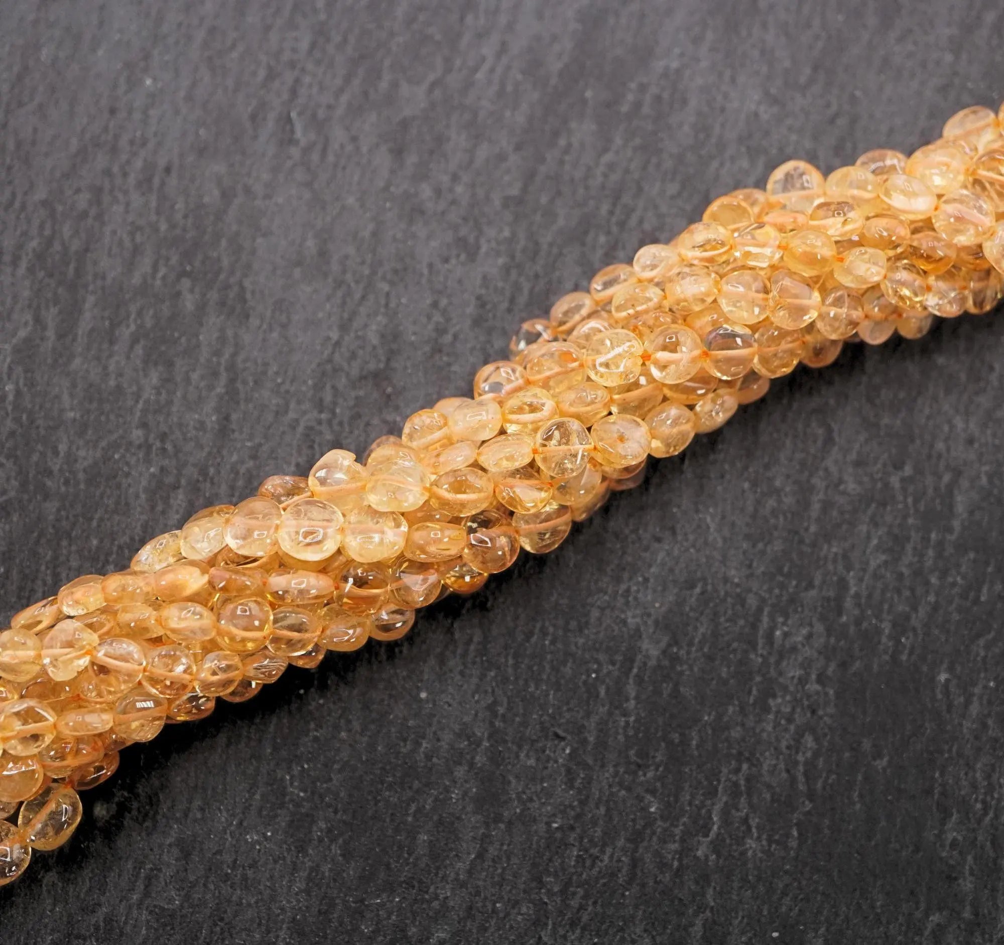 Citrine Smooth Coin Shape Gemstone Strand Beads
