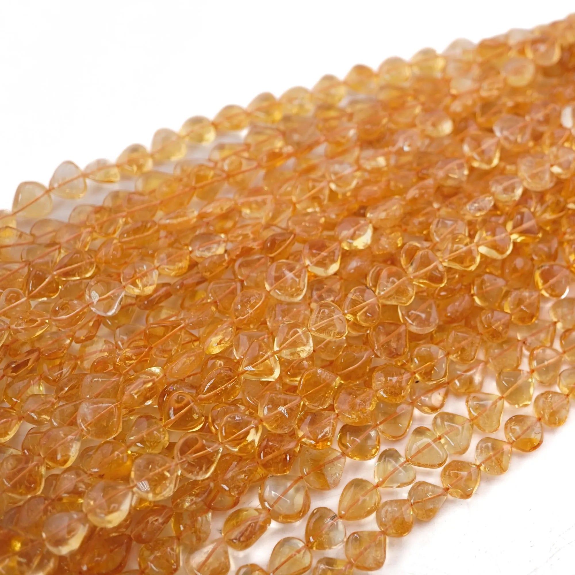 Citrine Smooth Heart Shape Gemstone Strand Beads