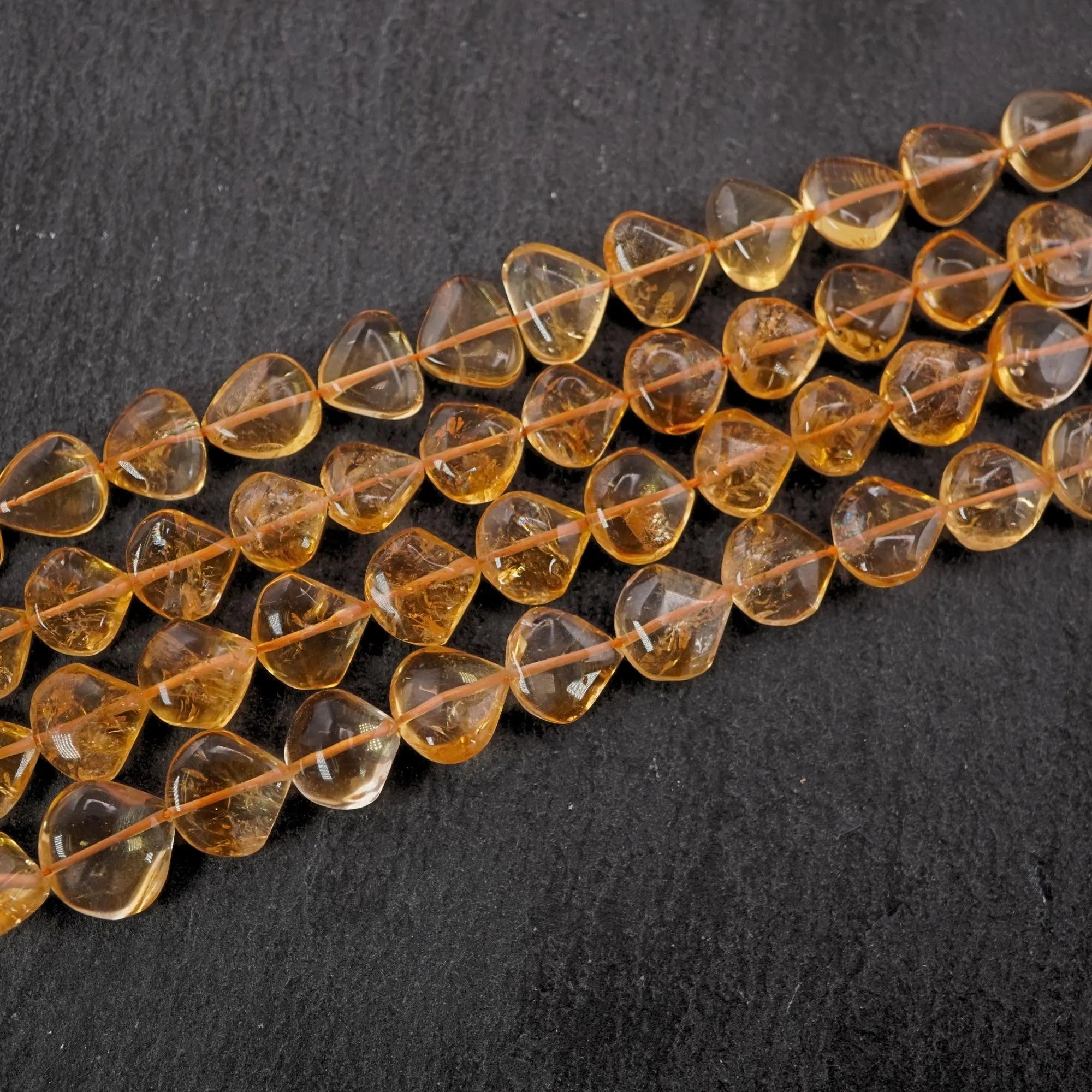Citrine Smooth Heart Shape Gemstone Strand Beads