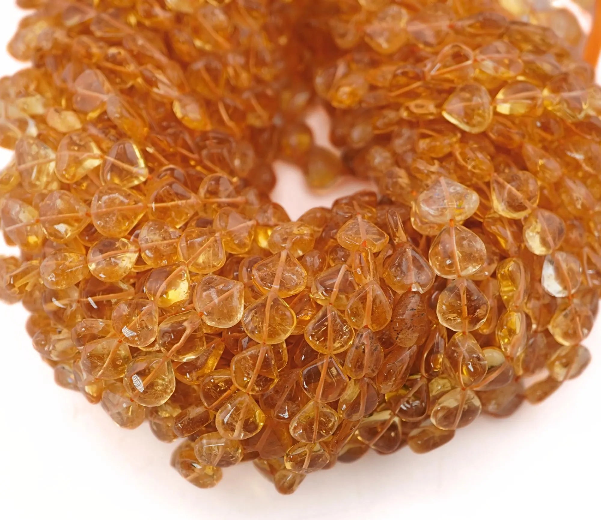 Citrine Smooth Heart Shape Gemstone Strand Beads