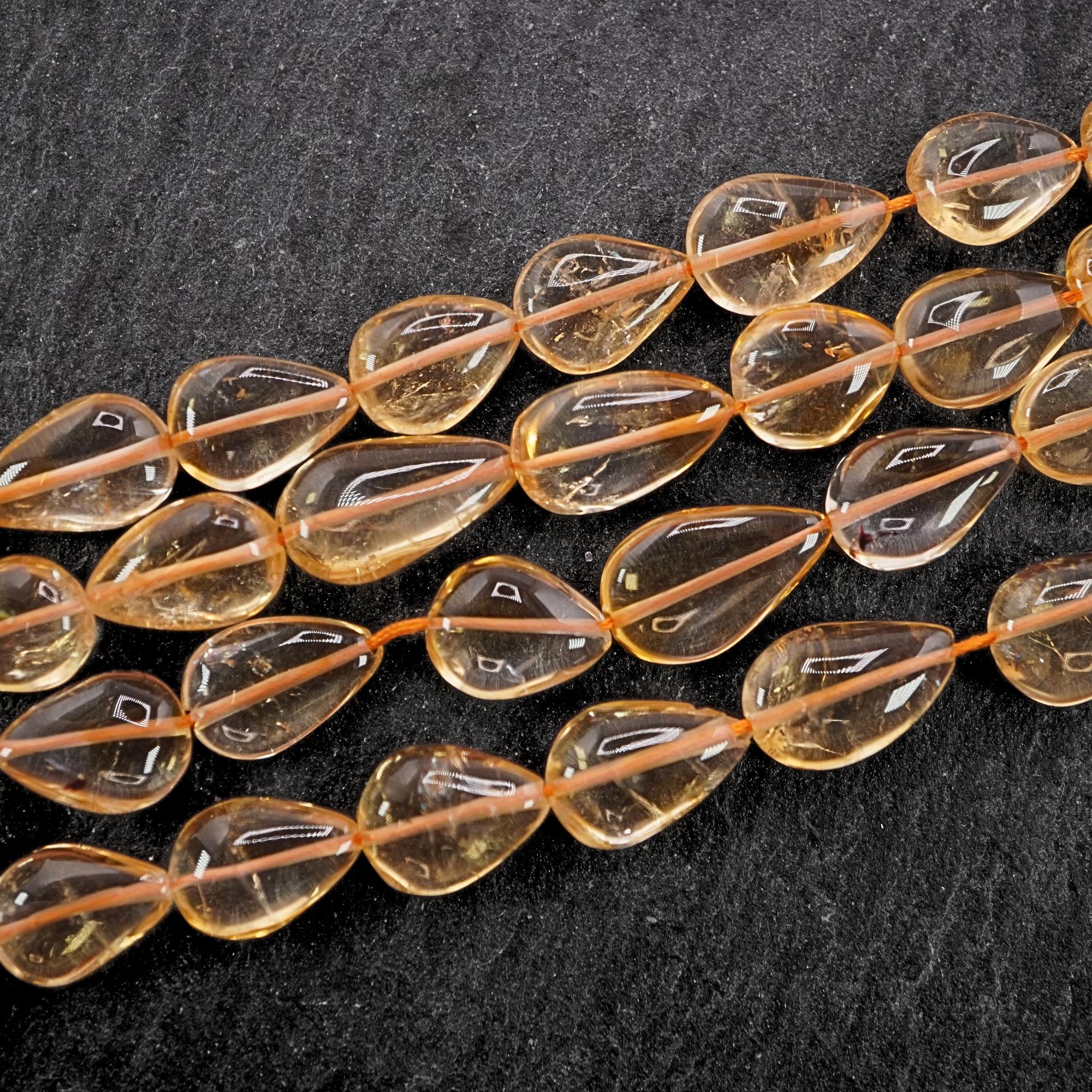 Citrine Smooth Pear Shape Gemstone Strand Beads