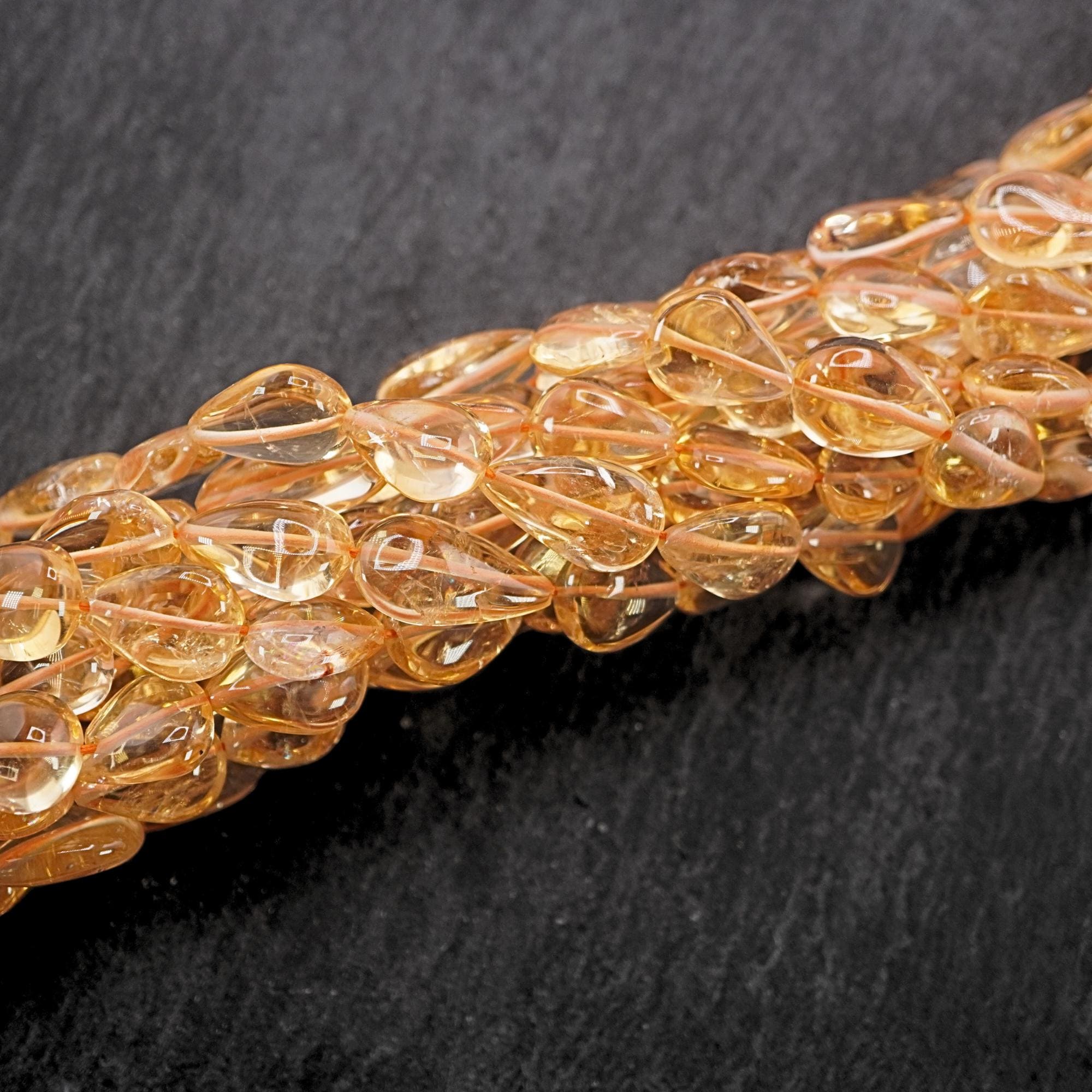 Citrine Smooth Pear Shape Gemstone Strand Beads