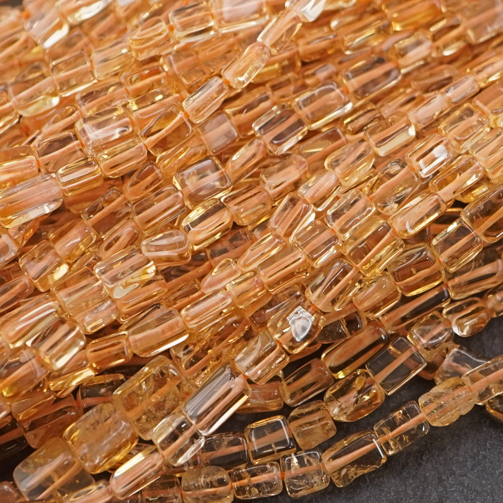 Citrine Smooth Rectangle Shape Gemstone Strand Beads