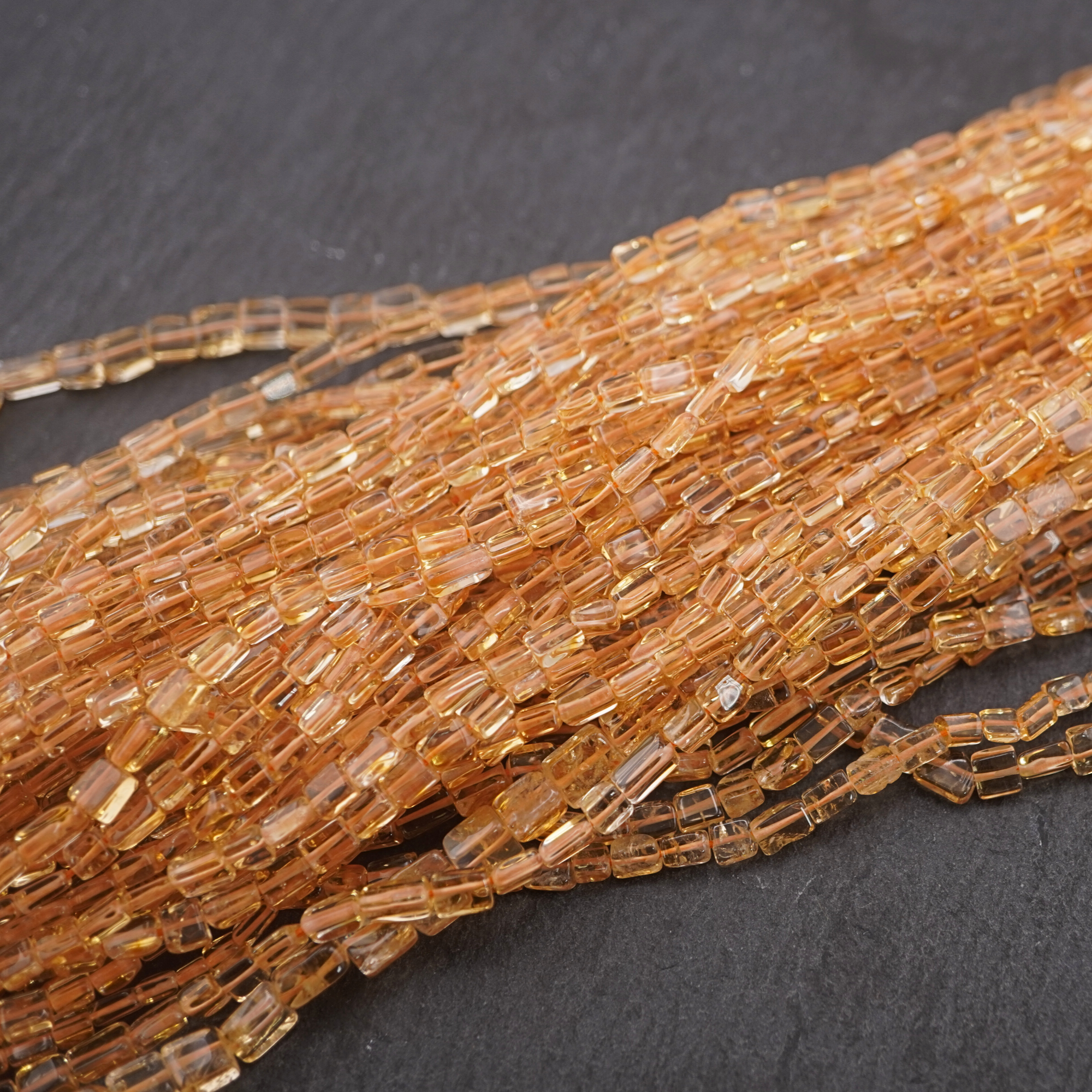 Citrine Smooth Rectangle Shape Gemstone Strand Beads