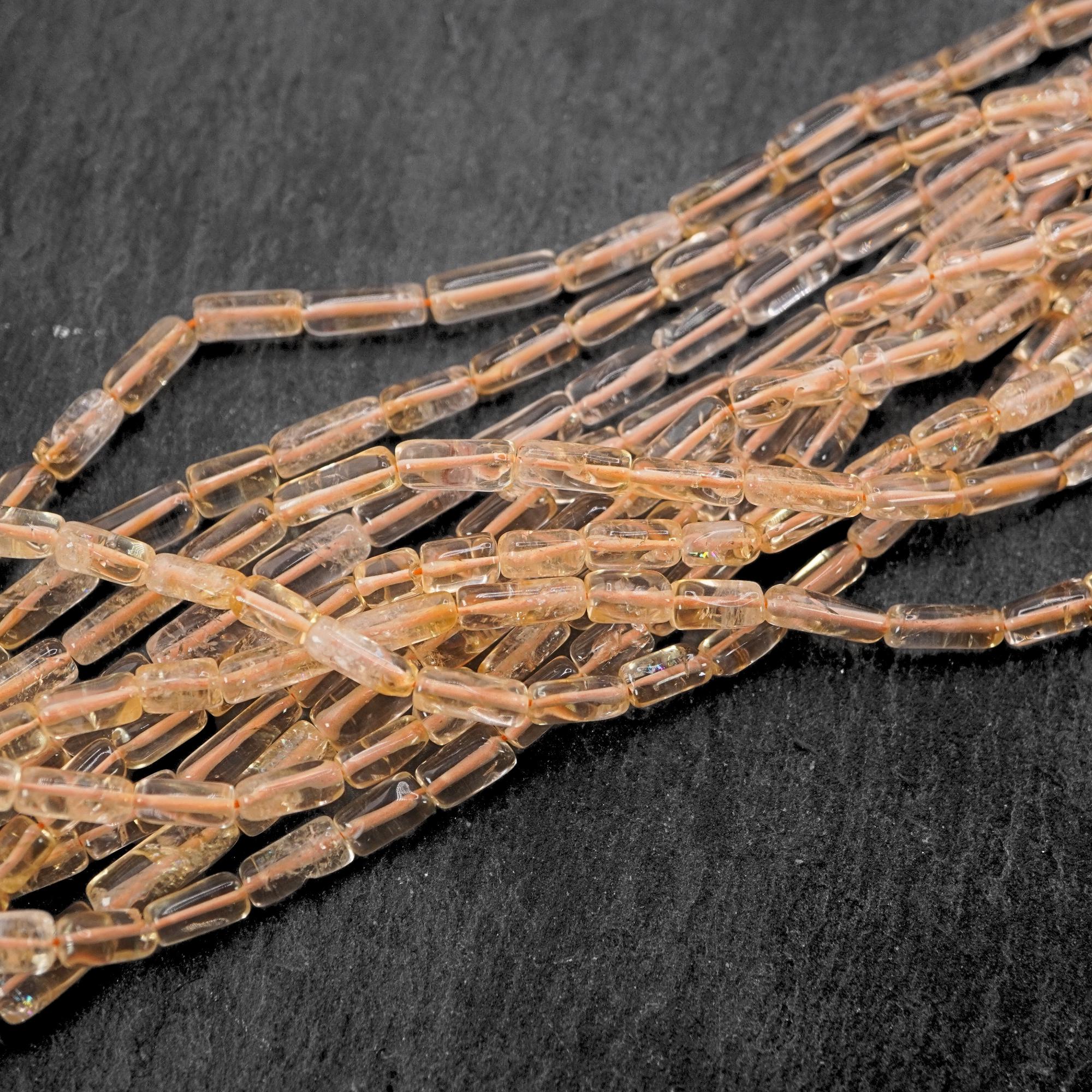 Citrine Smooth Rectangle Shape Gemstone Strand Beads