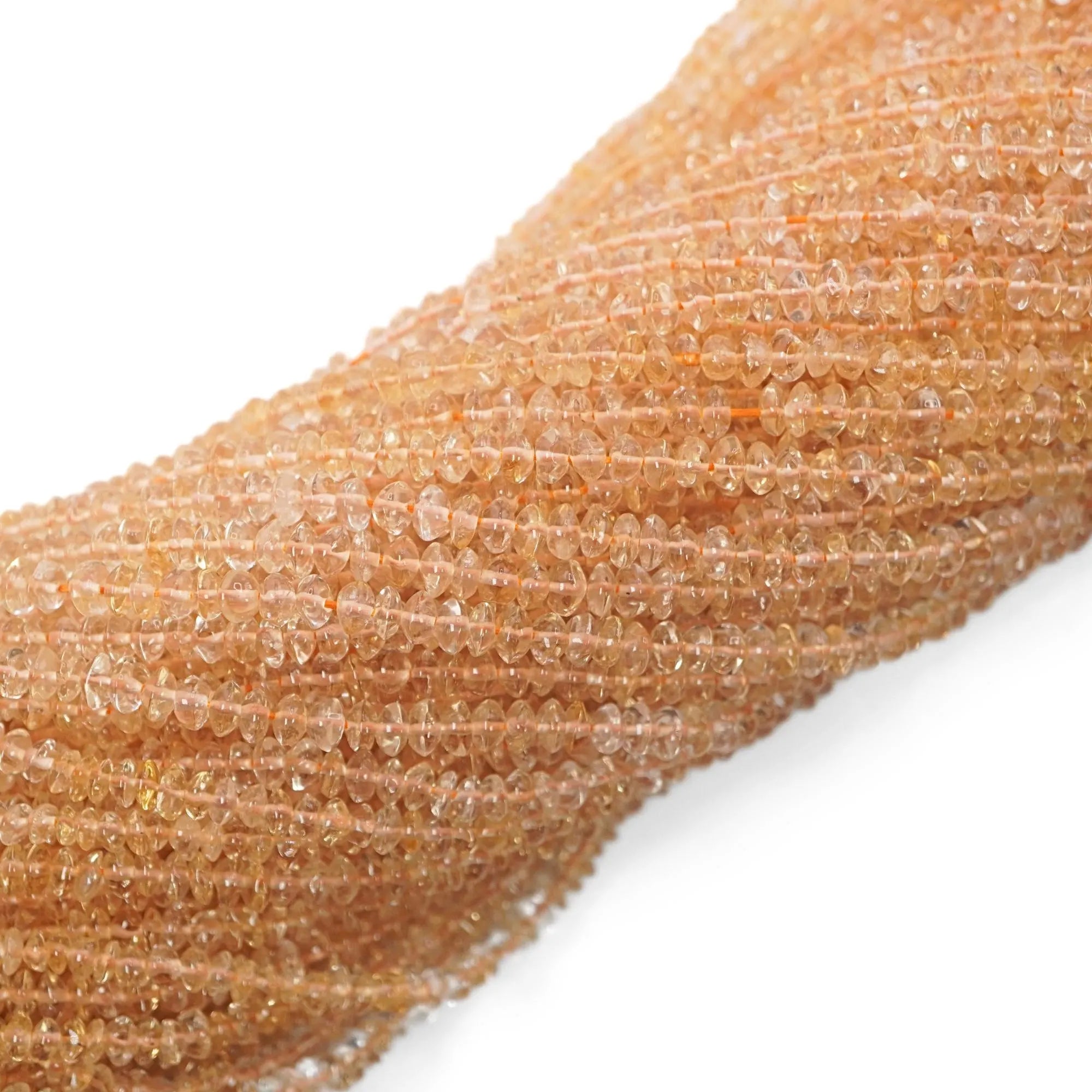 Citrine Smooth Rondelle Shape Gemstone Strand Beads