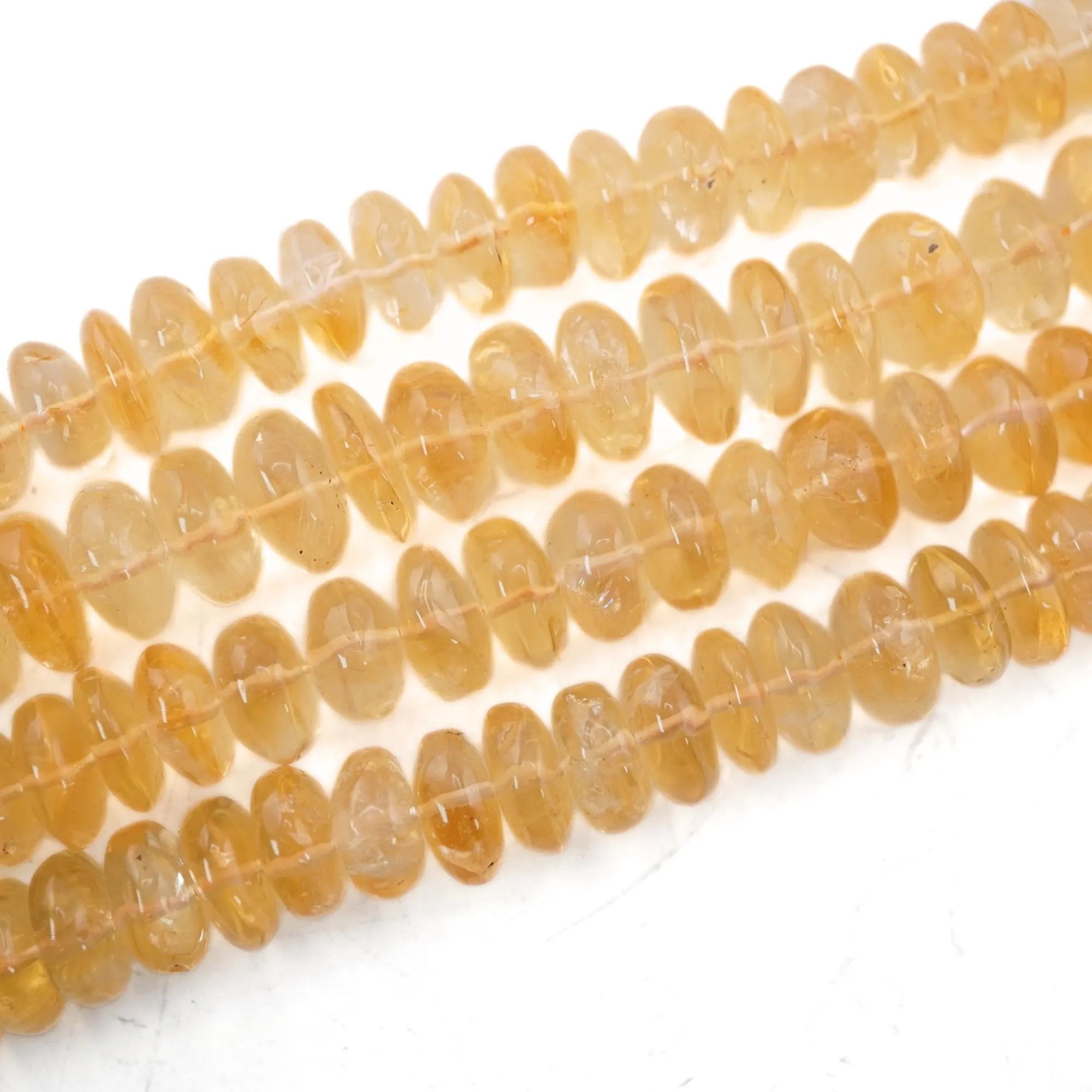 Citrine Smooth Rondelle Shape Gemstone Strand Beads