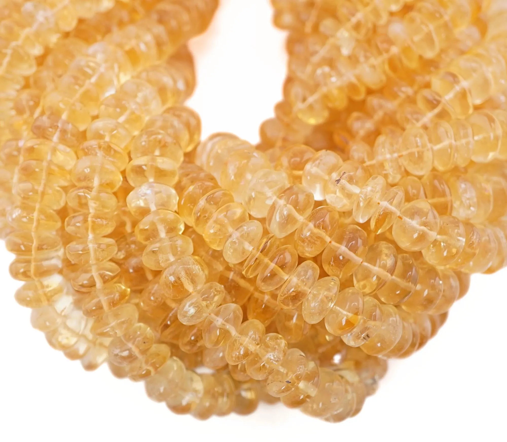 Citrine Smooth Rondelle Shape Gemstone Strand Beads