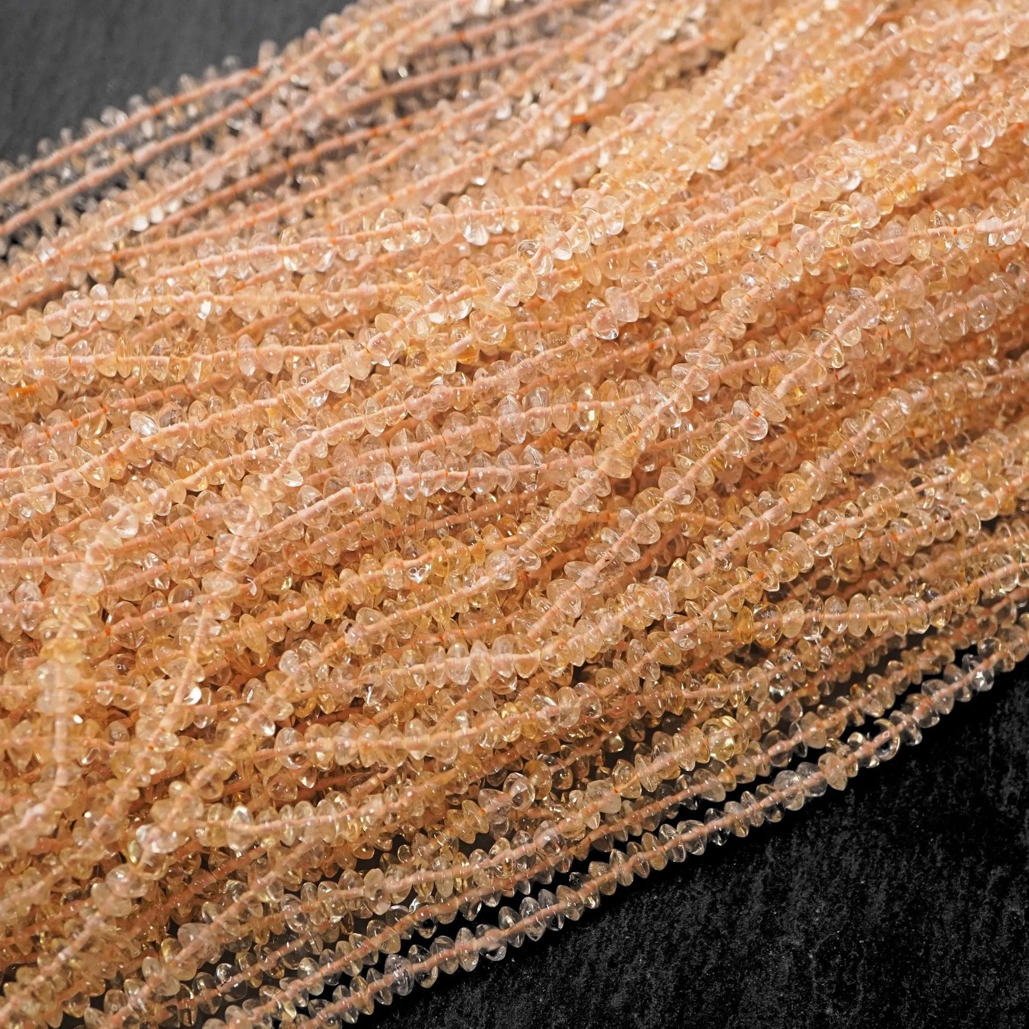 Citrine Smooth Rondelle Shape Gemstone Strand Beads