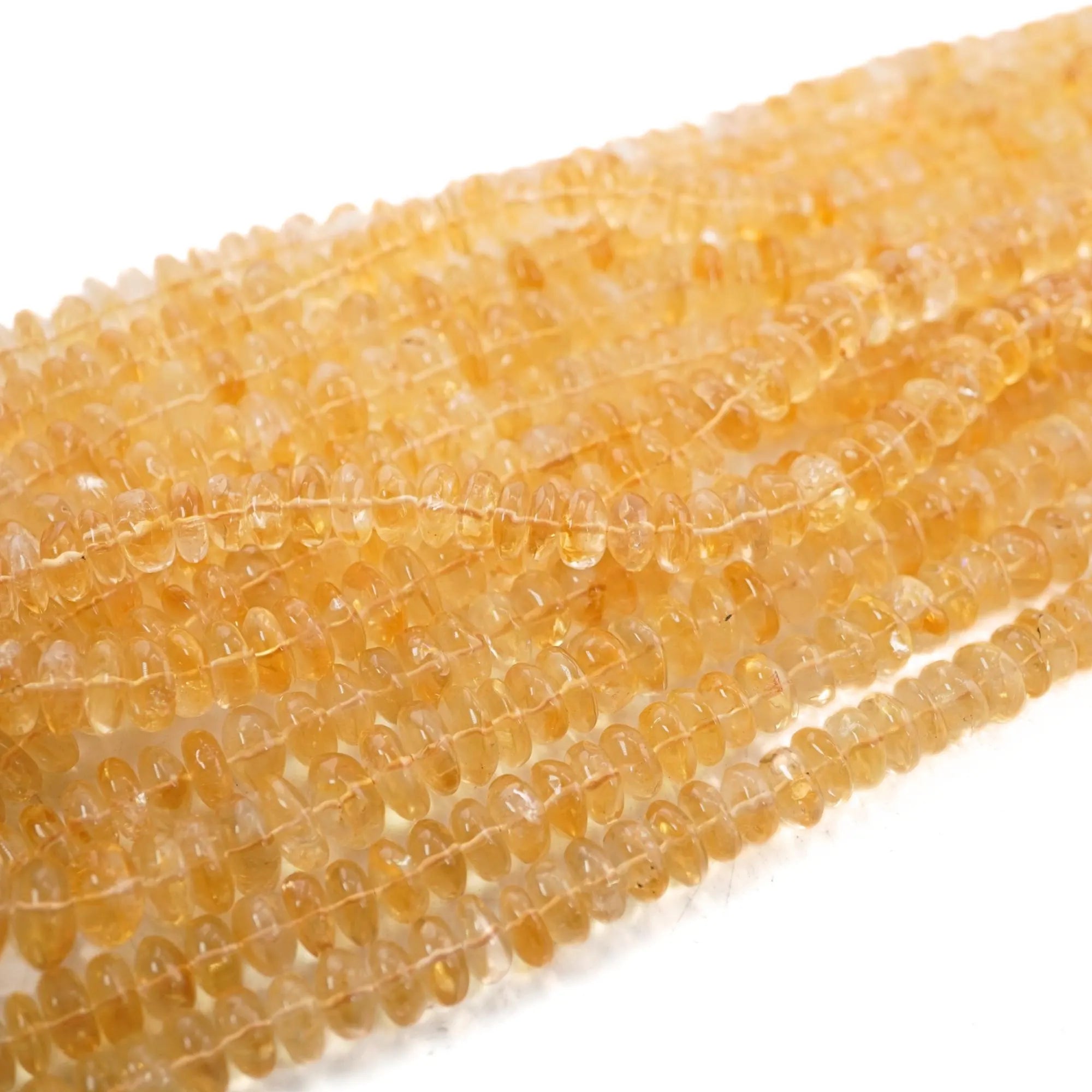 Citrine Smooth Rondelle Shape Gemstone Strand Beads