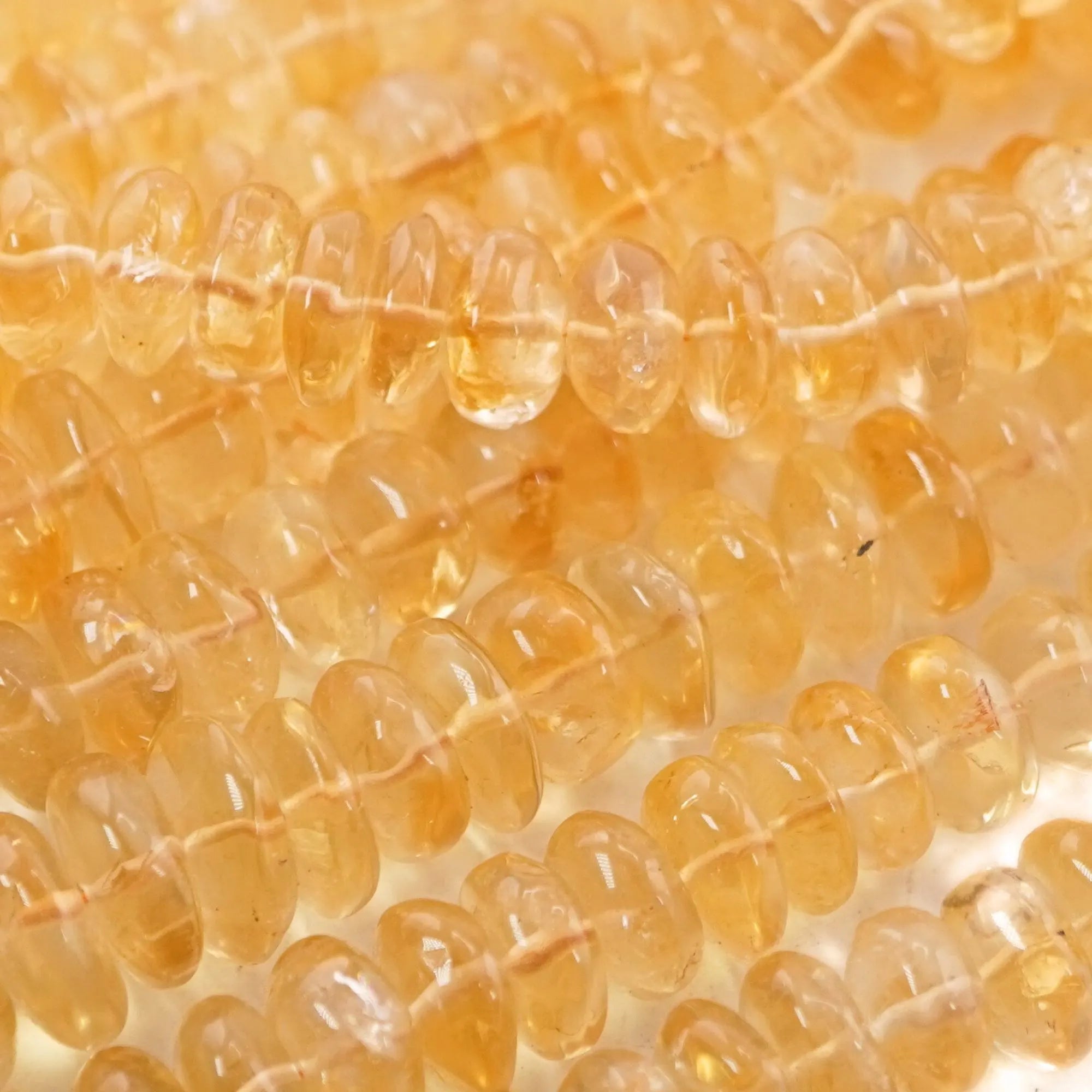 Citrine Smooth Rondelle Shape Gemstone Strand Beads
