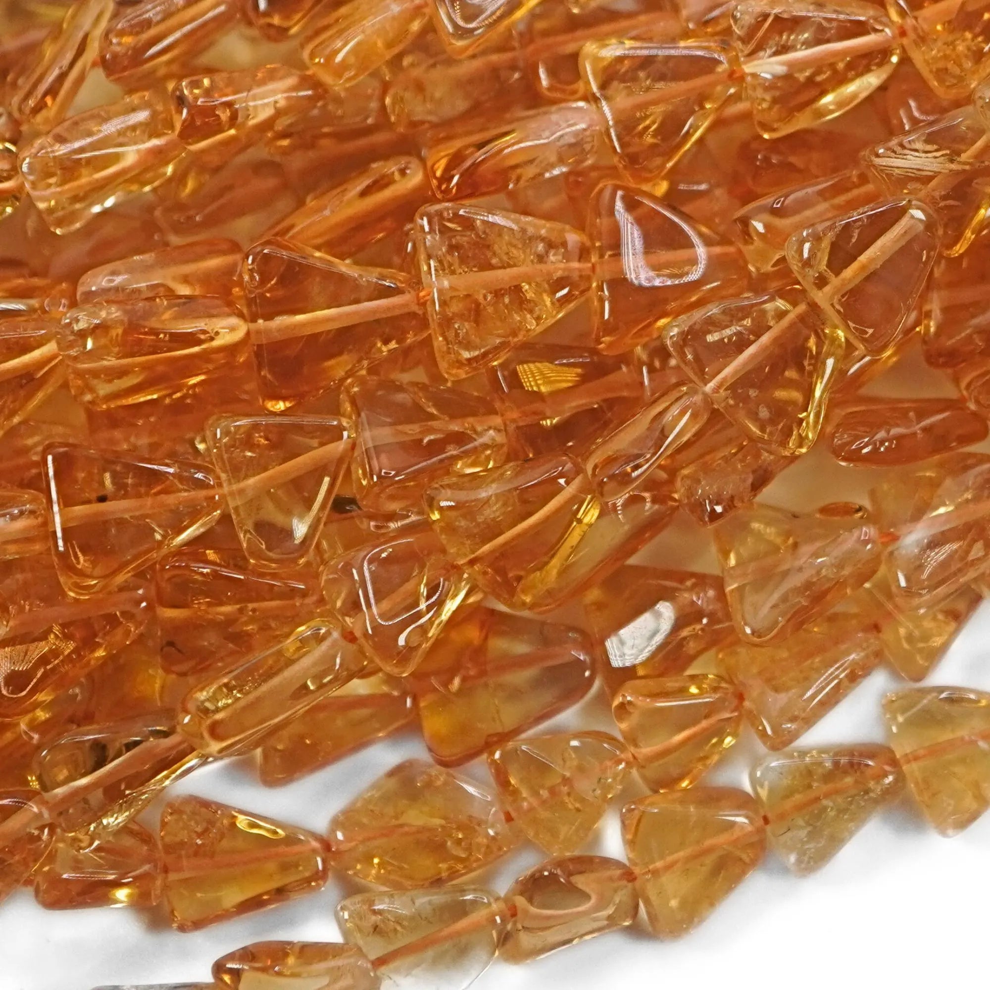 Citrine Smooth Triangle Shape Gemstone Strand Beads