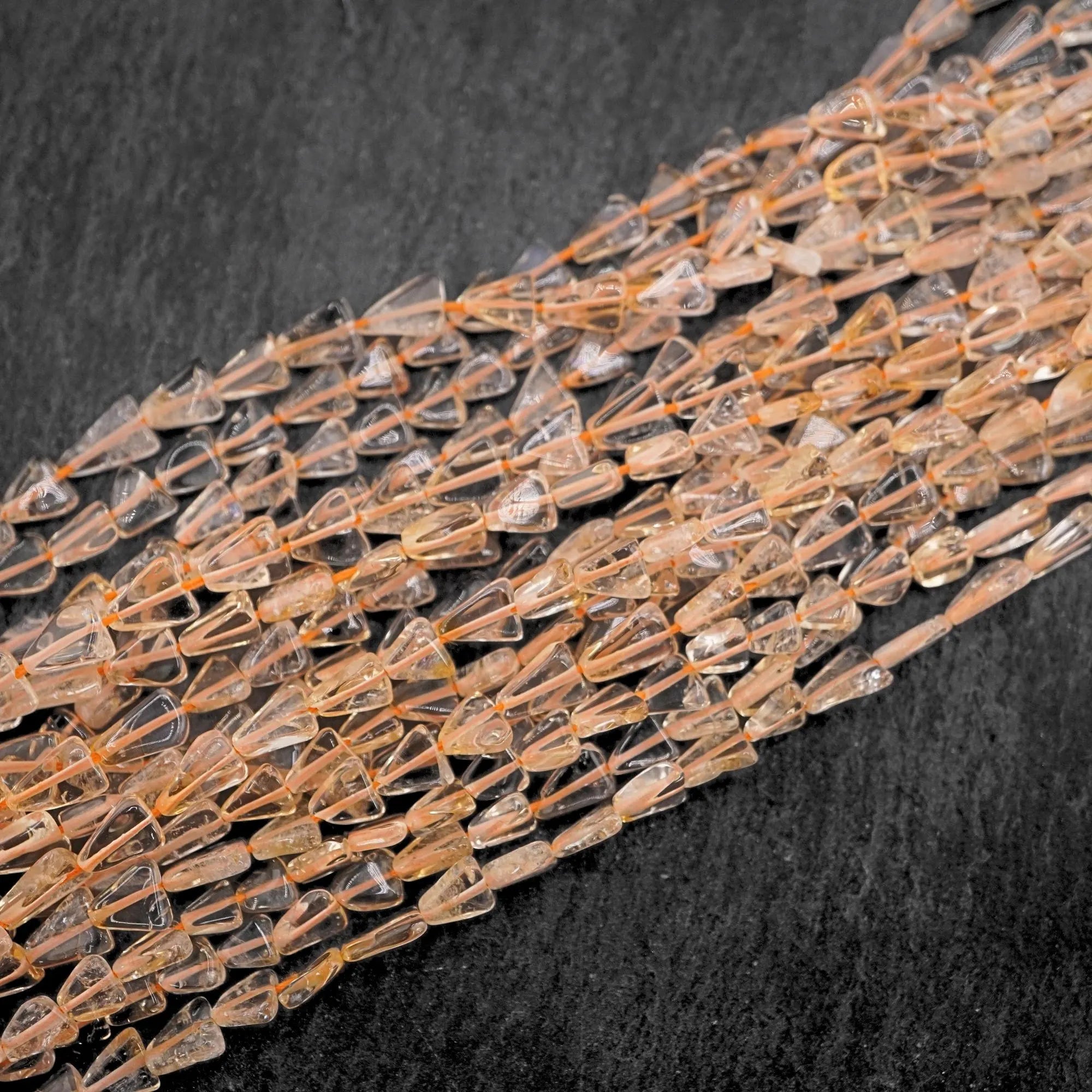 Citrine Smooth Triangle Shape Gemstone Strand Beads