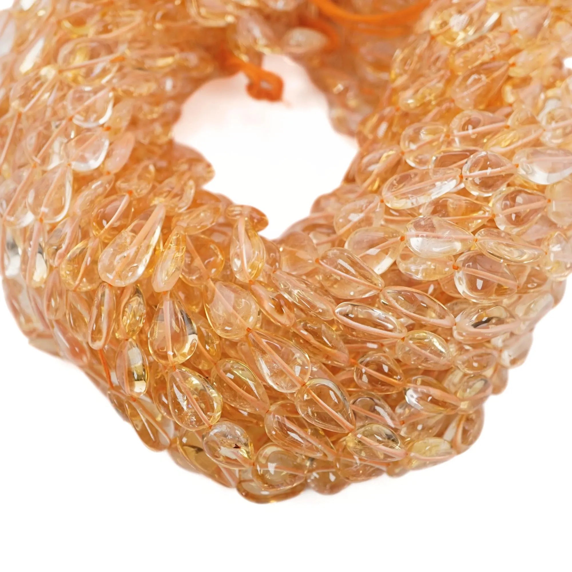 Citrine Smooths Pear Shape Gemstone Strands Beads