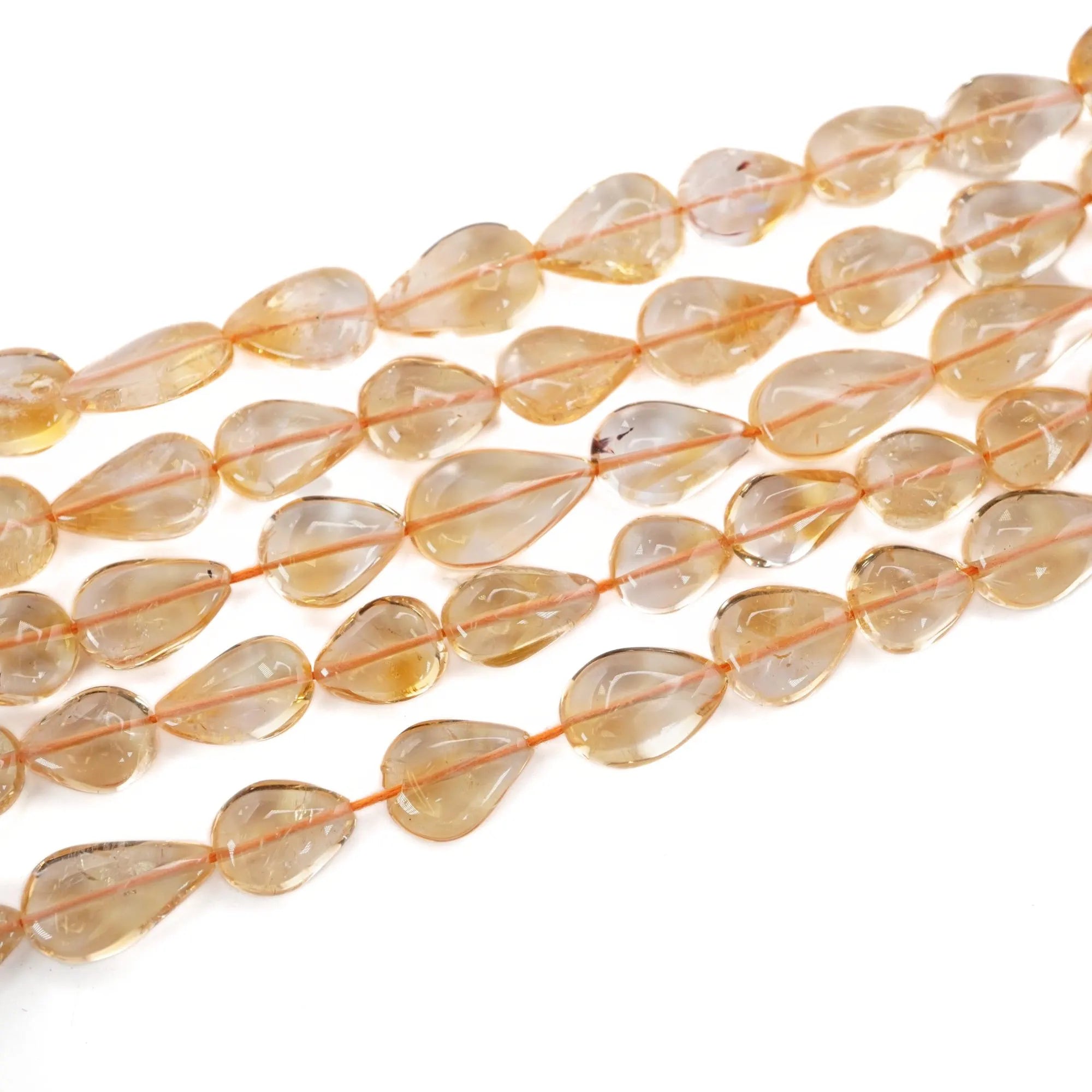 Citrine Smooths Pear Shape Gemstone Strands Beads