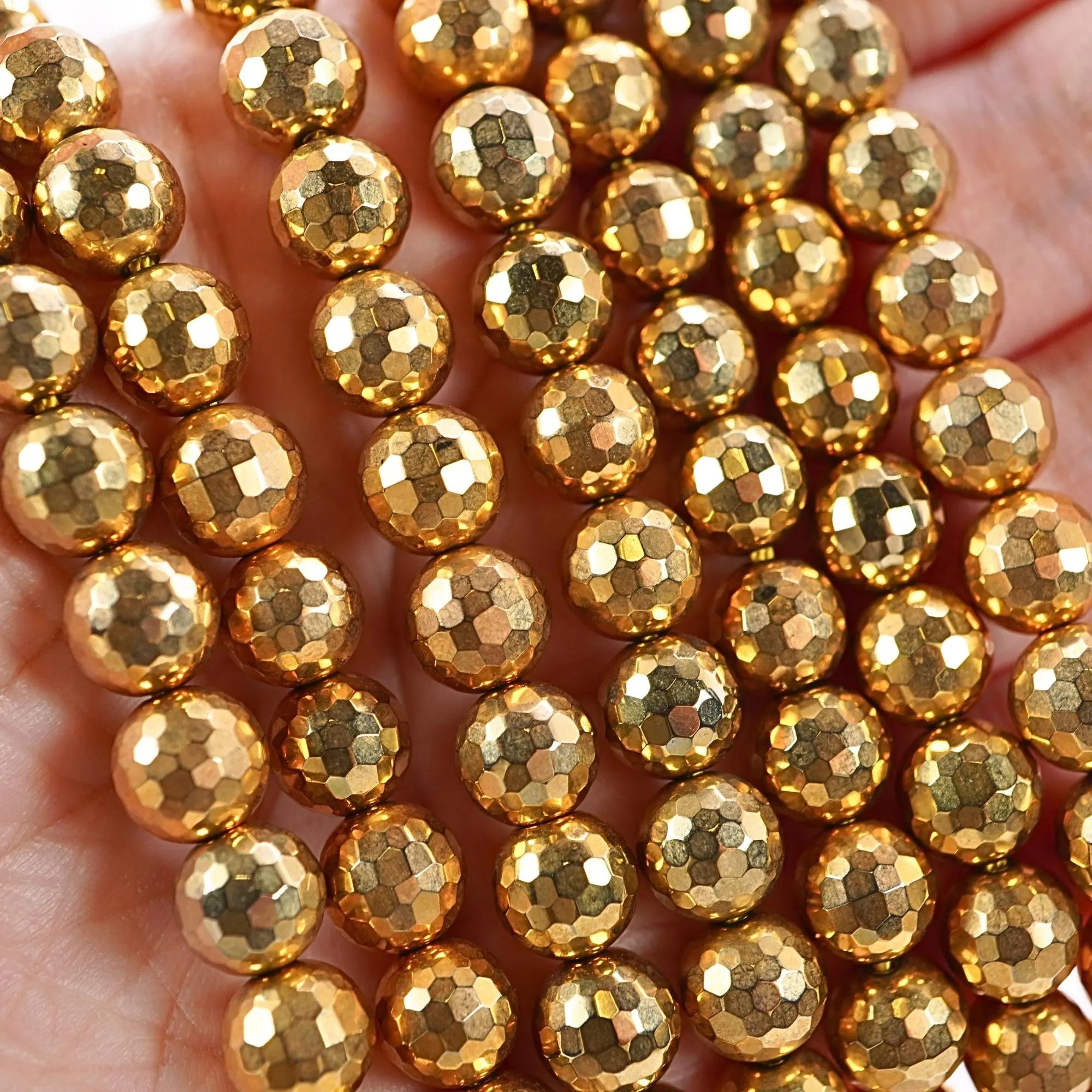 Coated Agate Faceted Round Shape Gemstone Strand Beads