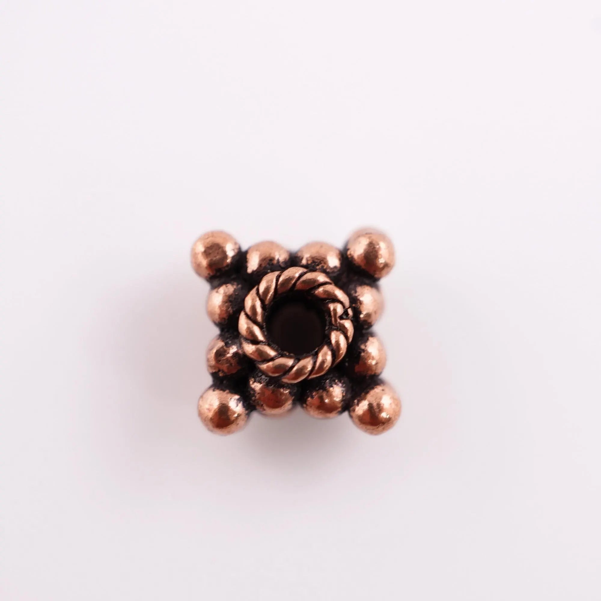 Copper Square Shape TierraCast Ball Spacer Beads