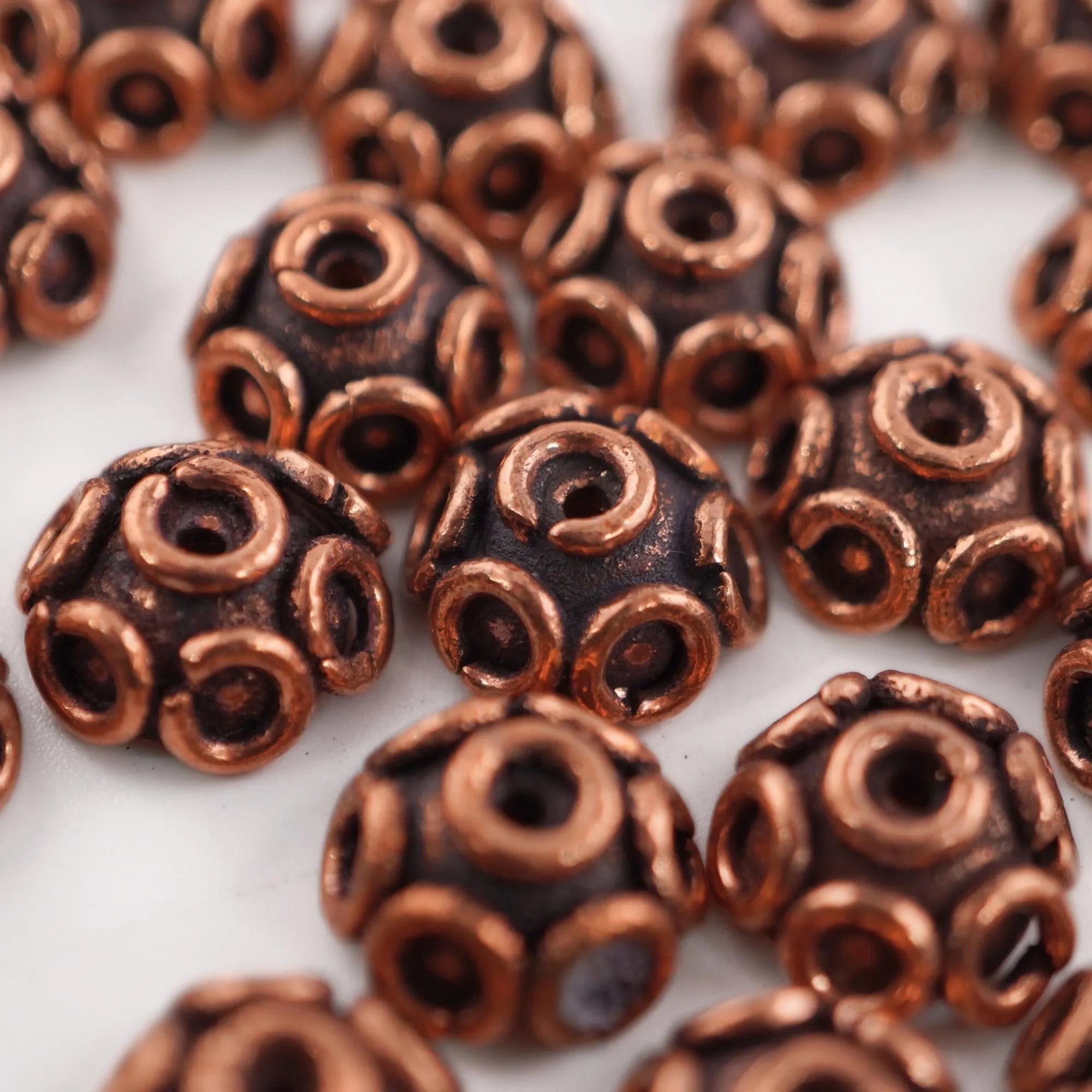 Copper Mala Beads for DIY