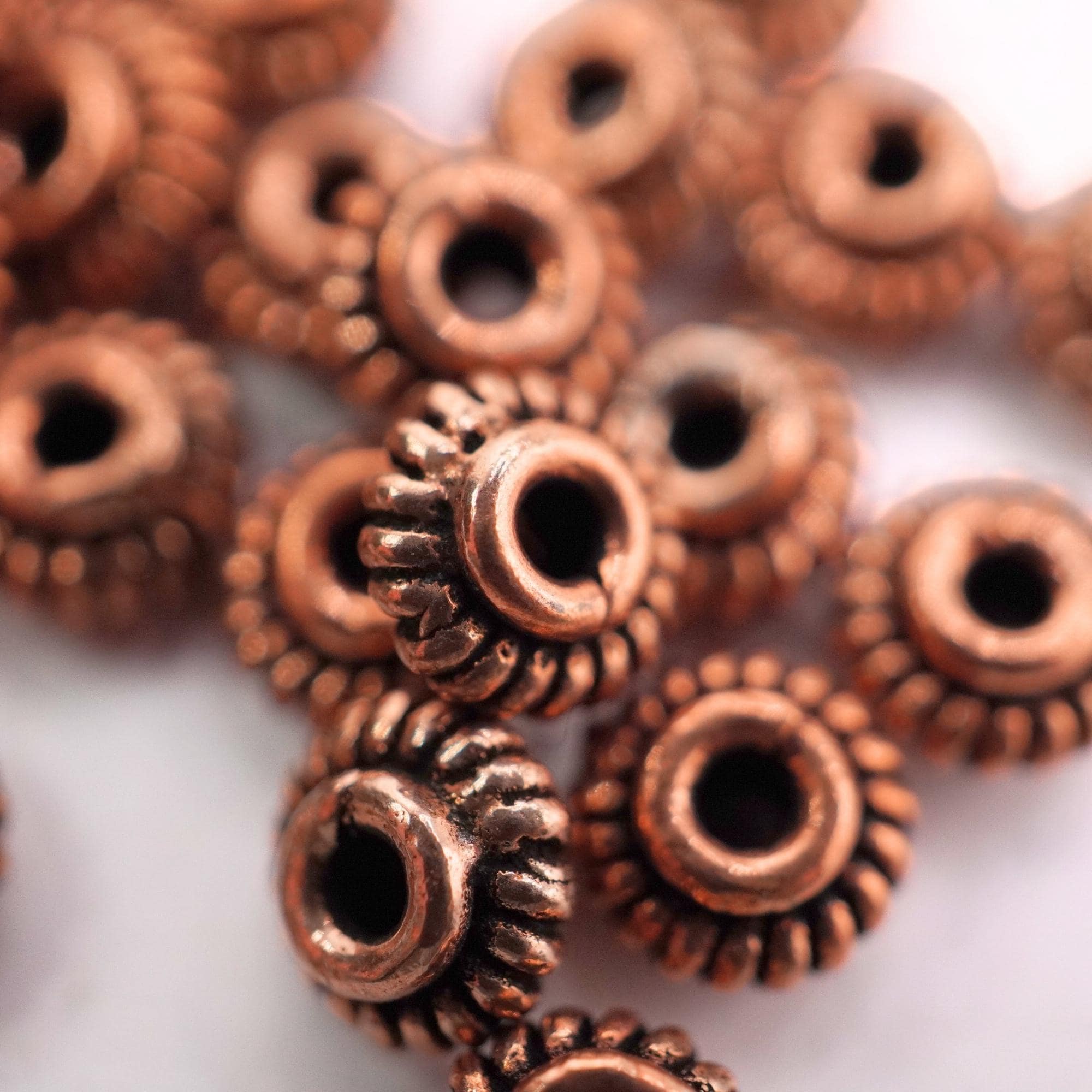 Copper beads for jewelry making 25-piece set