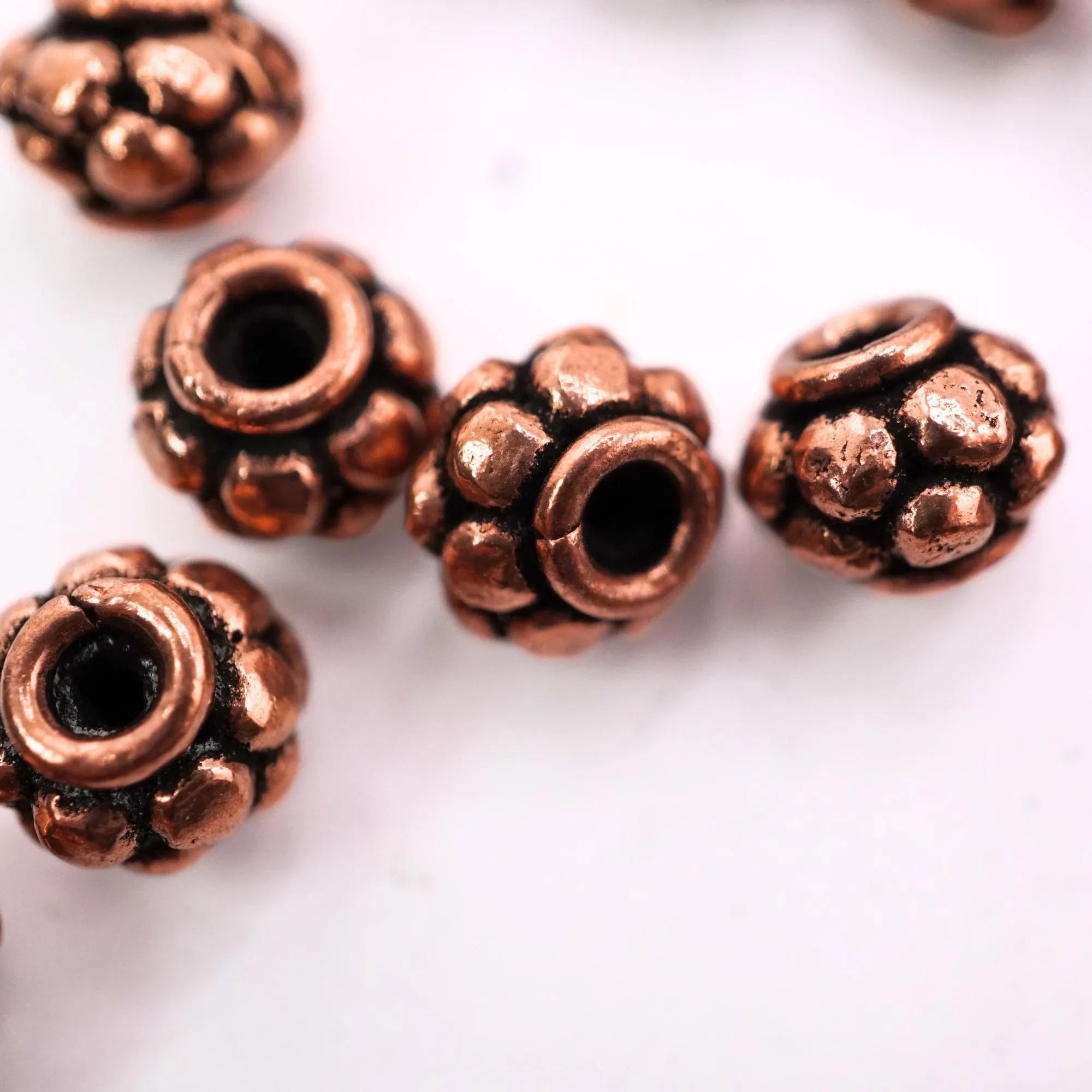 Copper floral beads for boho designs
