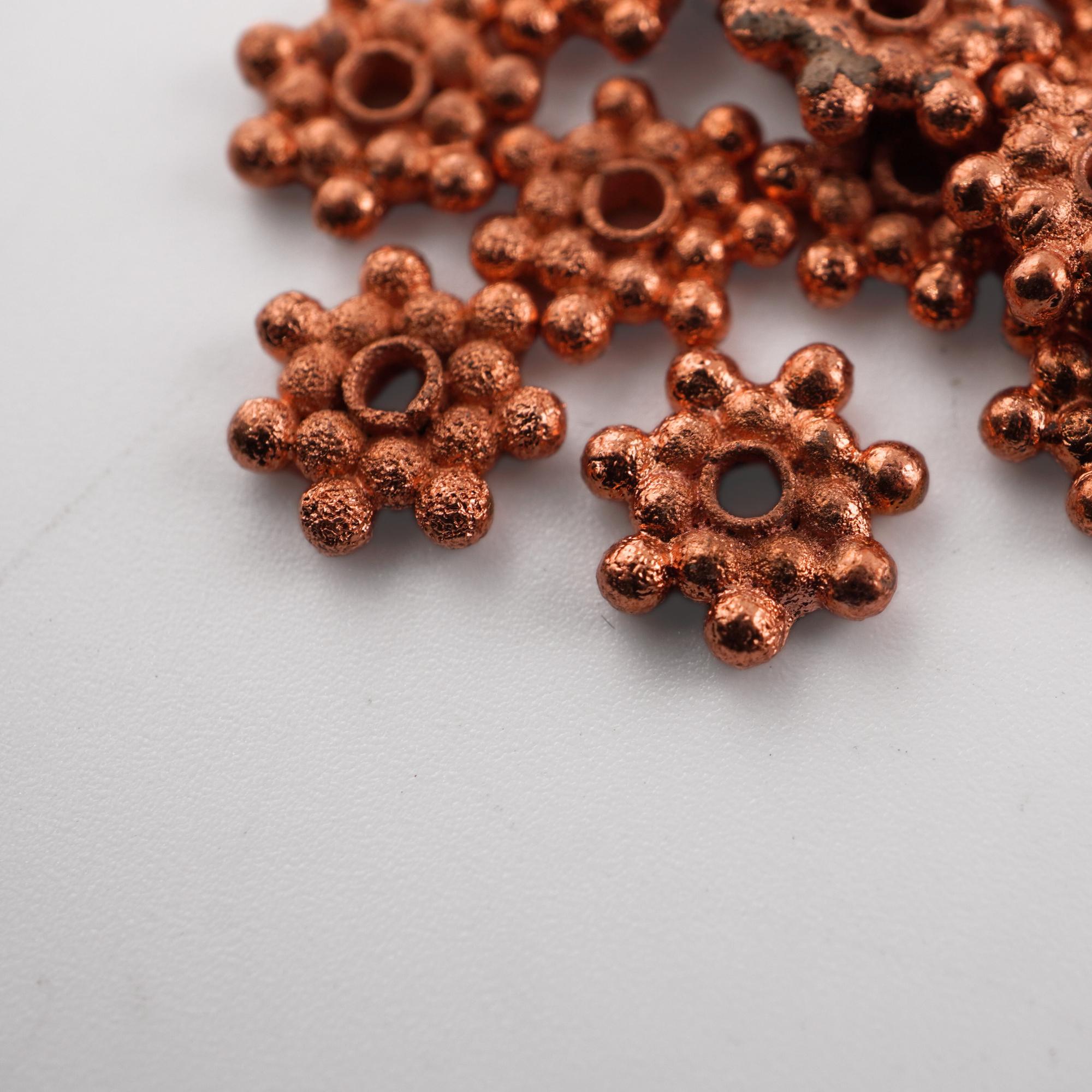 Copper flower beads for jewelry