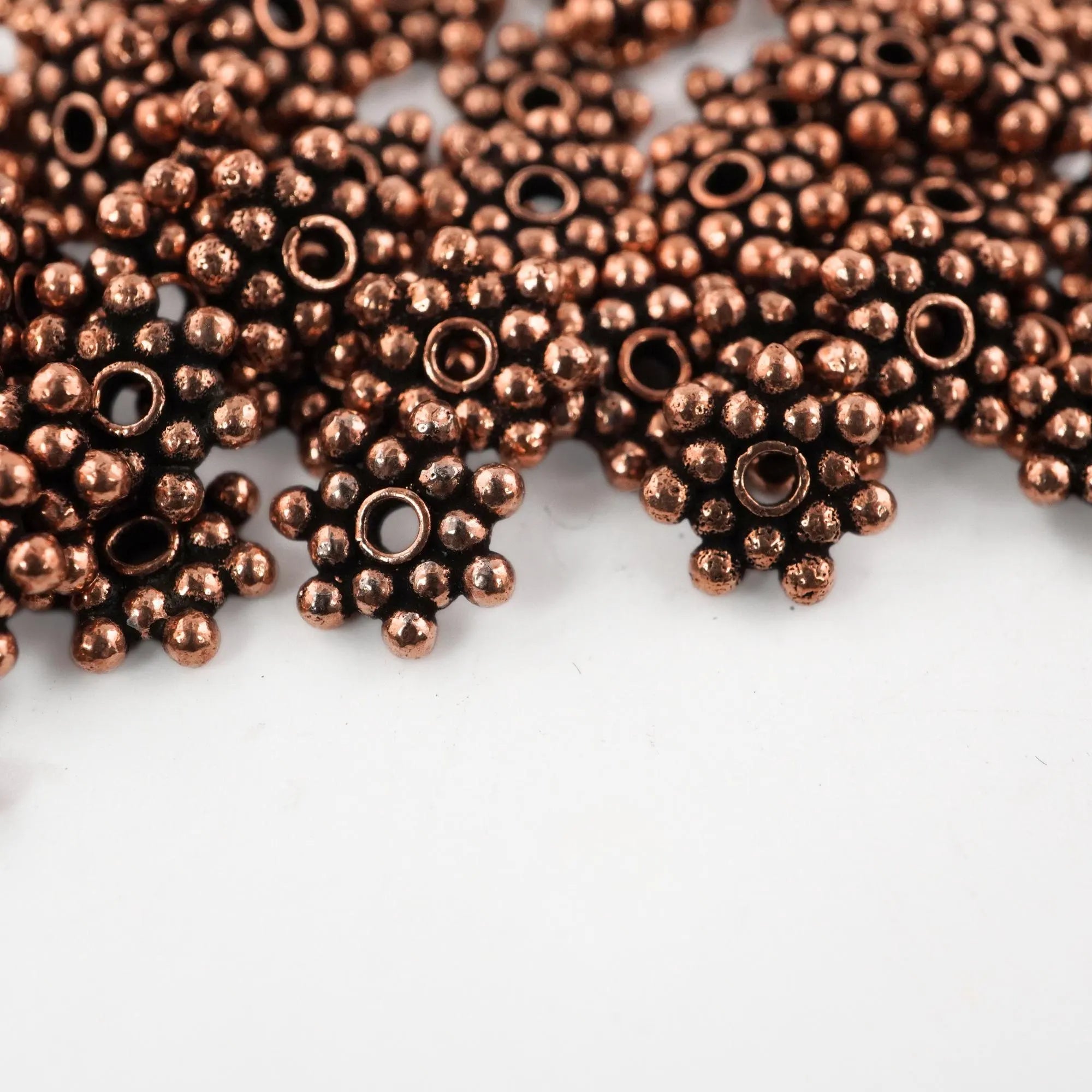 Copper flower daisy beads for jewelry