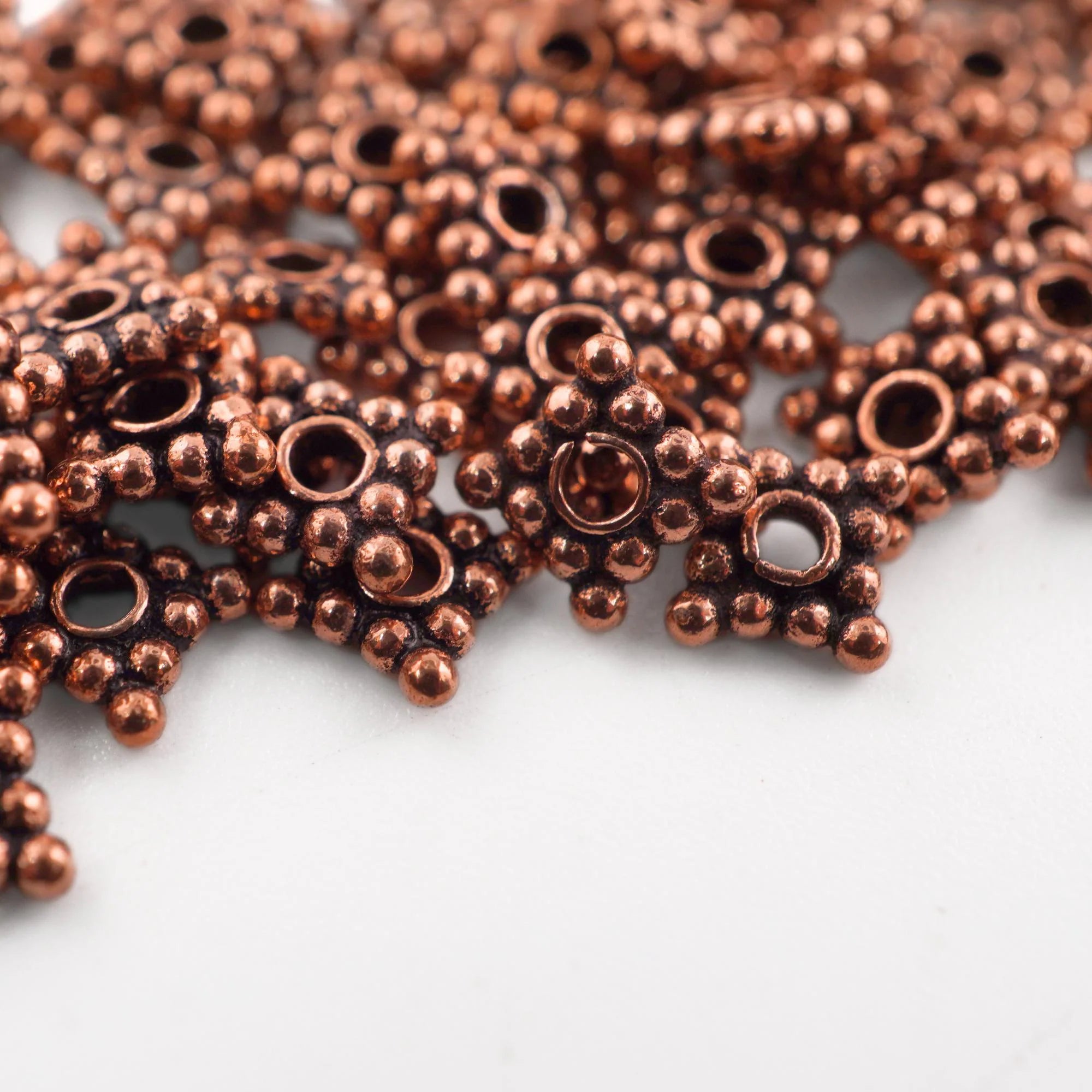 Copper square beads for jewelry making