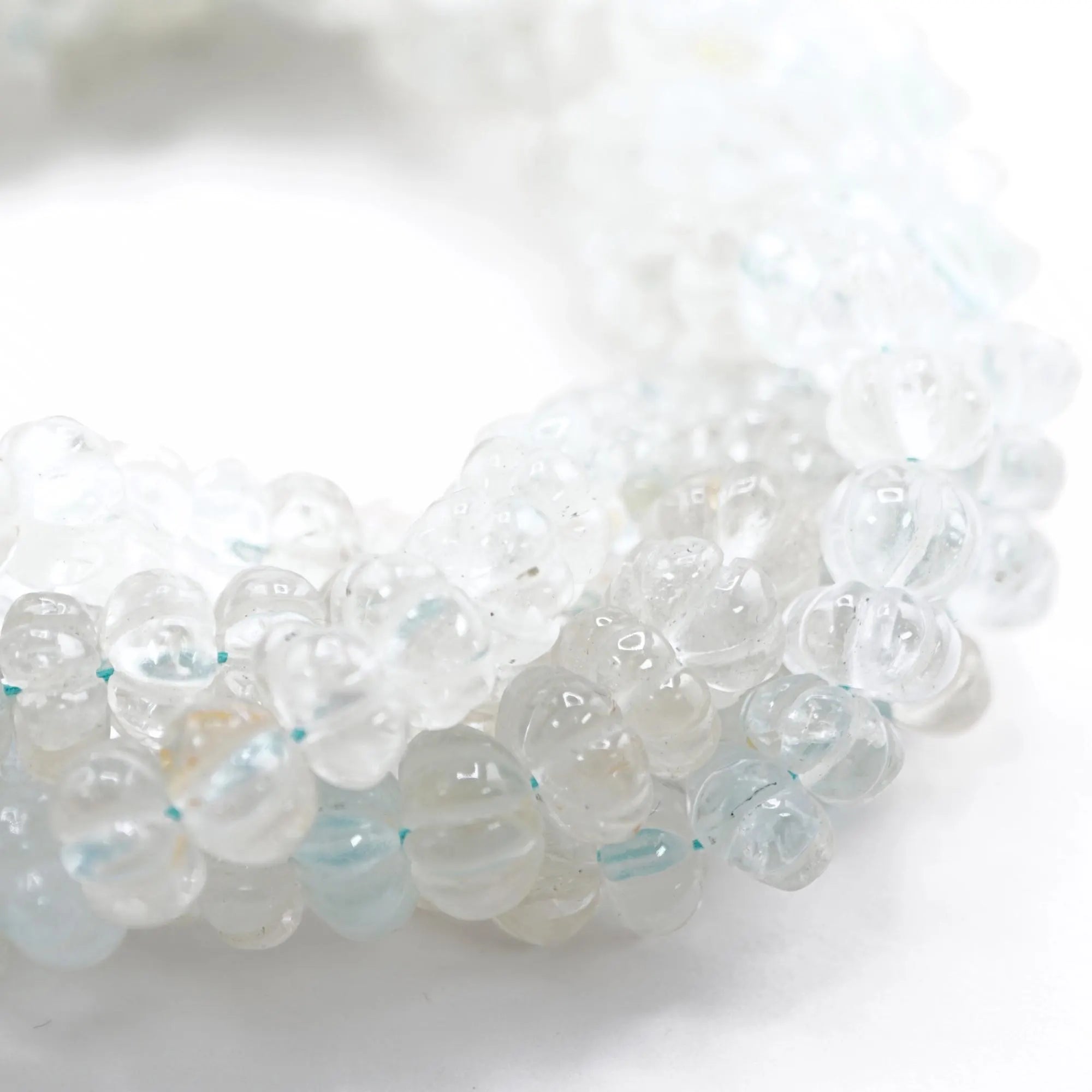 Crystal Quartz Carving Pumpkin Shape Gemstone Strand Beads