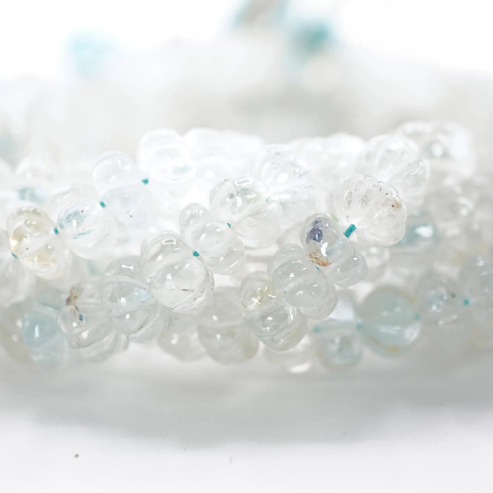 Crystal Quartz Carving Pumpkin Shape Gemstone Strand Beads