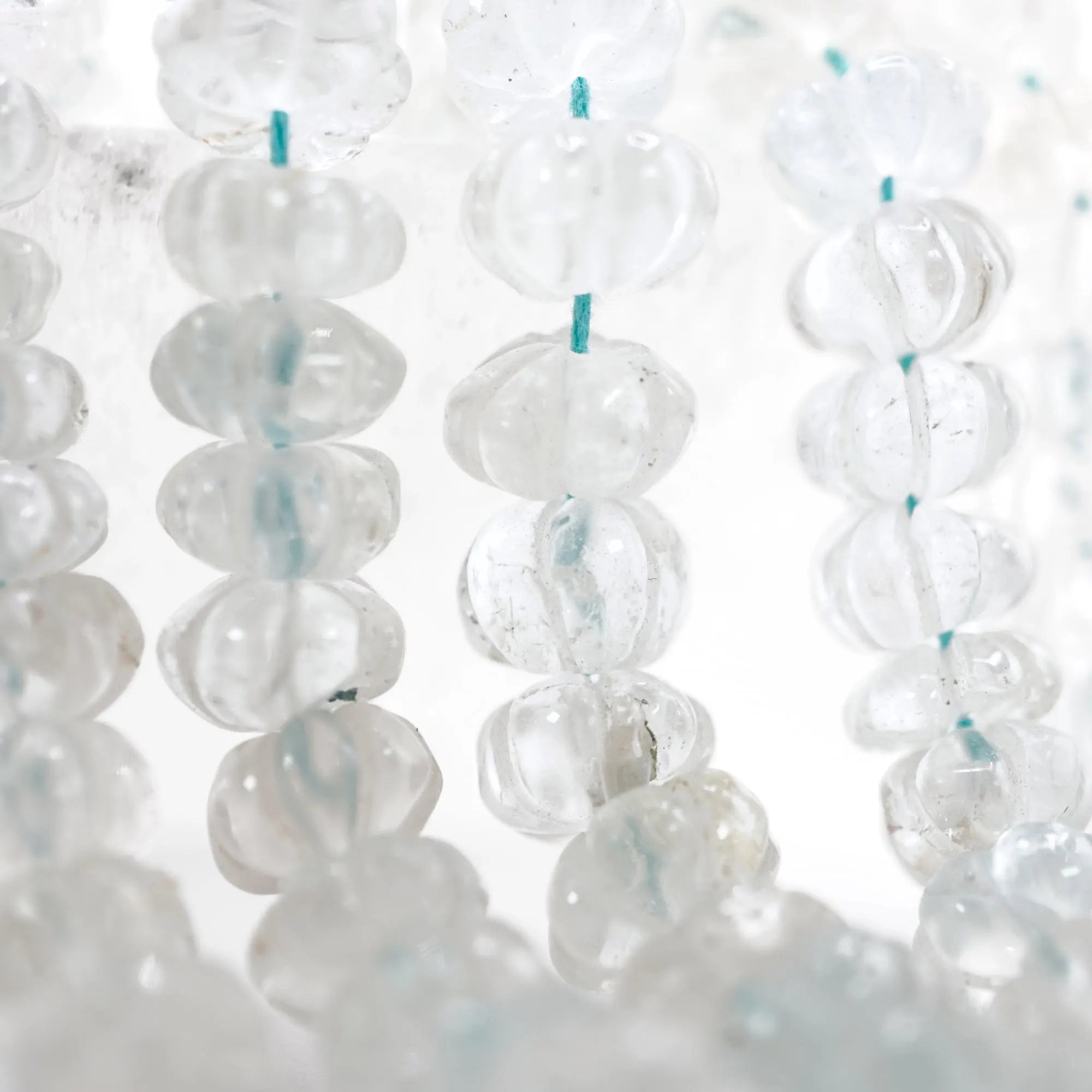 Crystal Quartz Carving Pumpkin Shape Gemstone Strand Beads