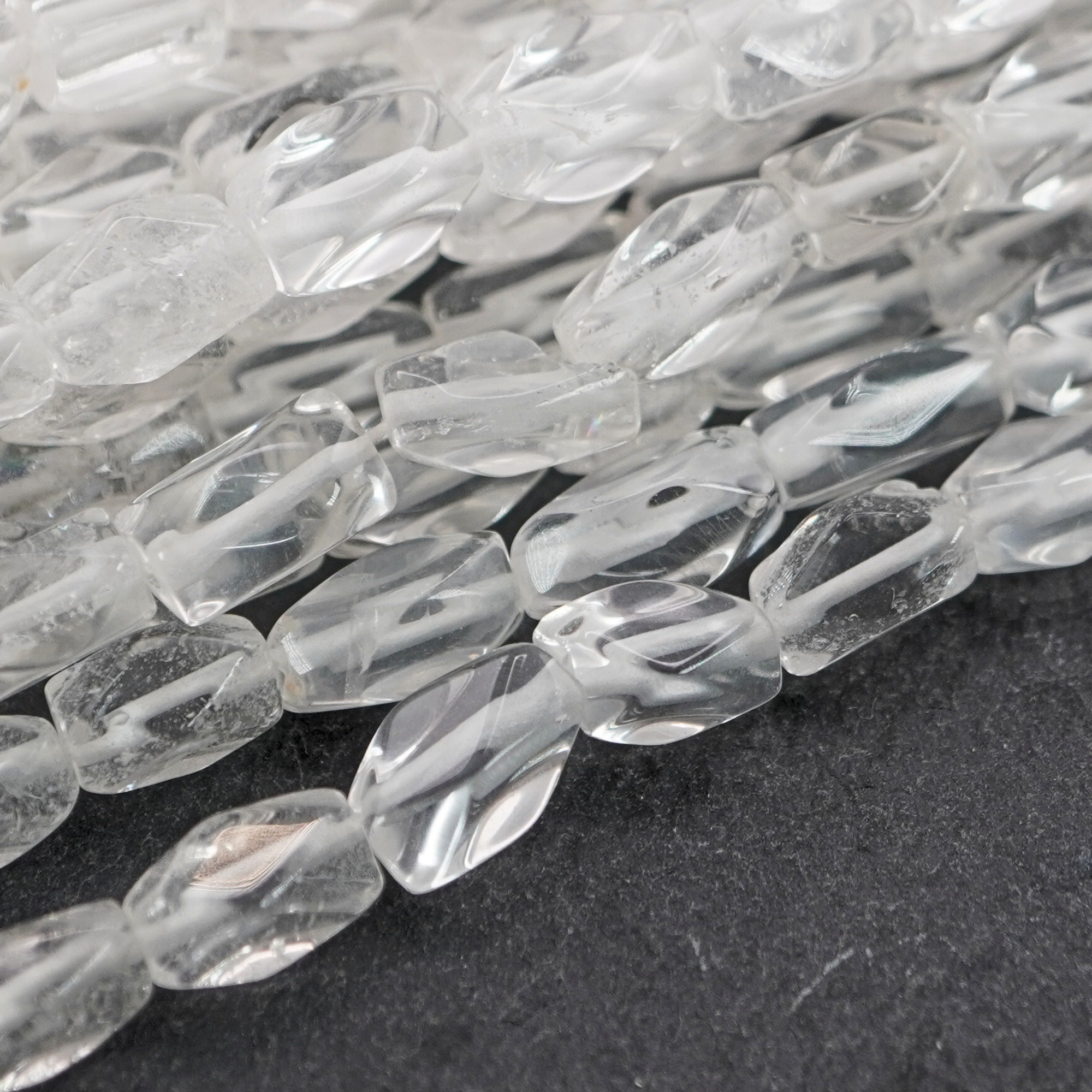 Crystal Quartz Faceted Rectangle Shape Gemstone Strand Beads
