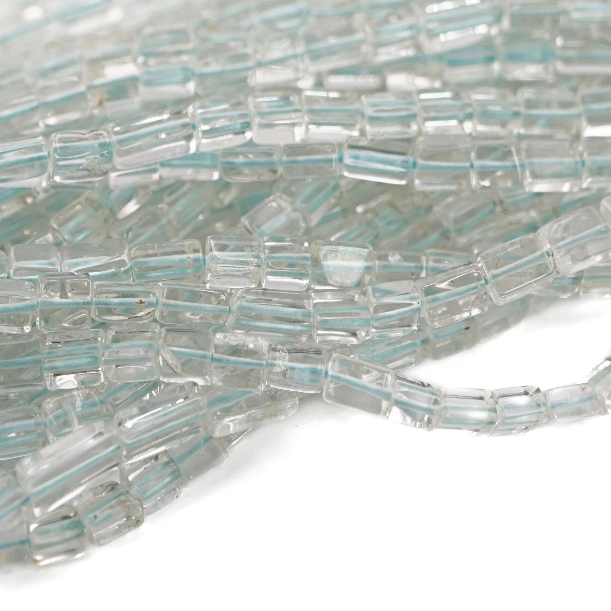 Crystal Quartz Smooth Rectangle Shape Gemstone Strand Beads