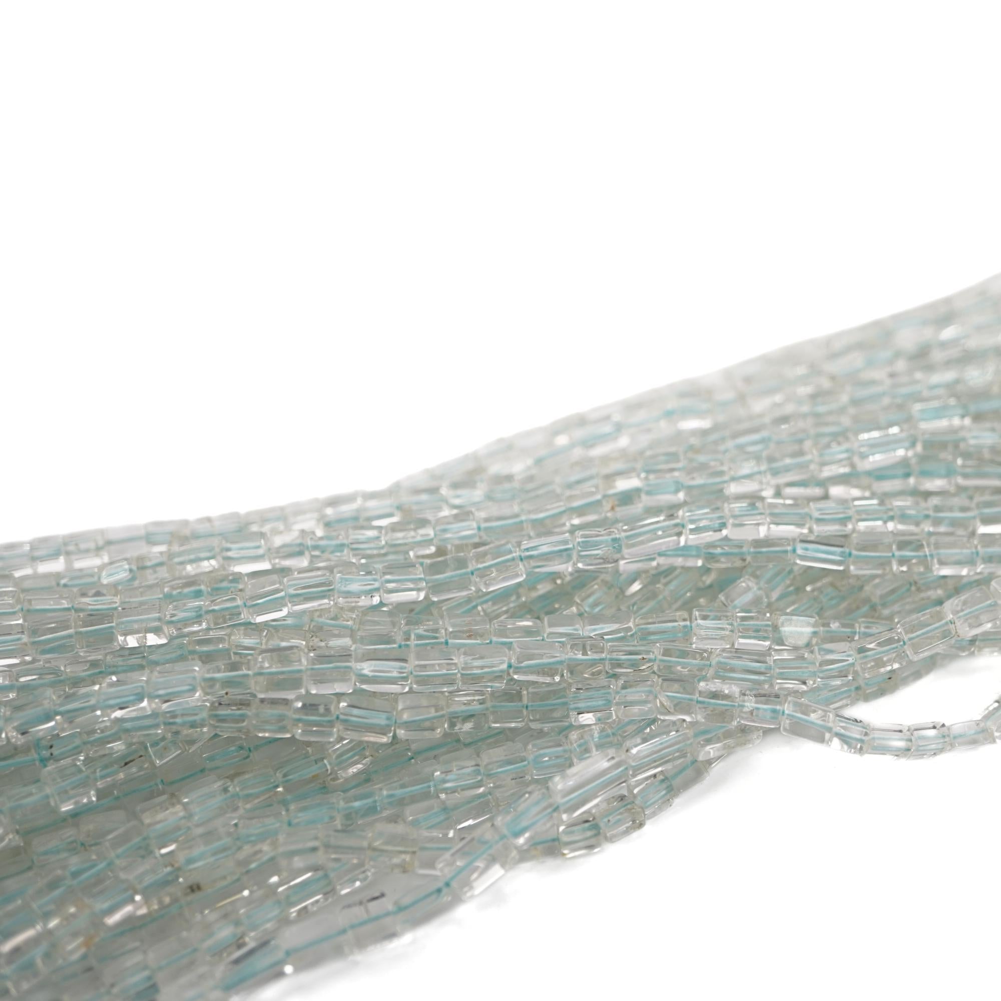 Crystal Quartz Smooth Rectangle Shape Gemstone Strand Beads