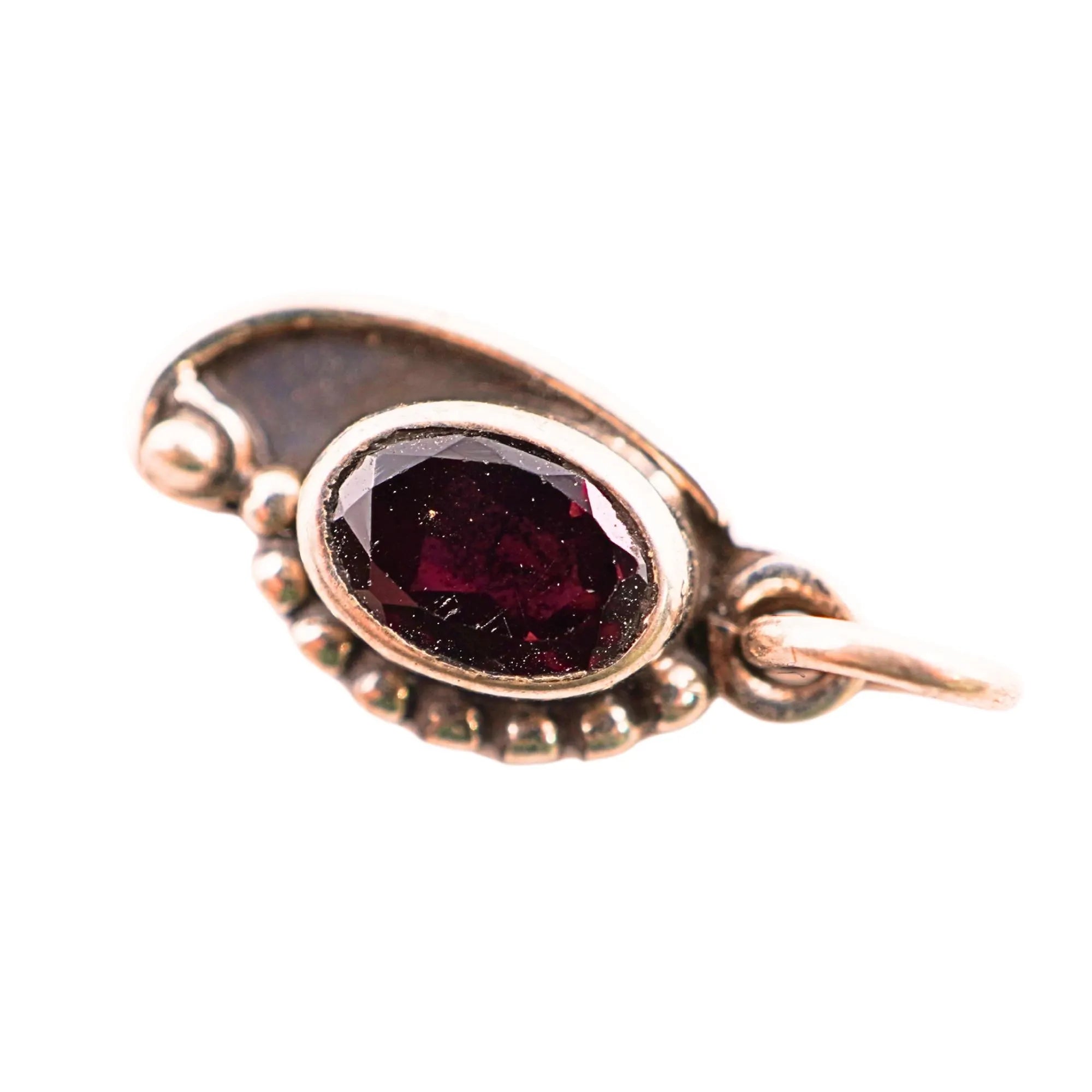DIY jewelry pendant sterling silver and garnet