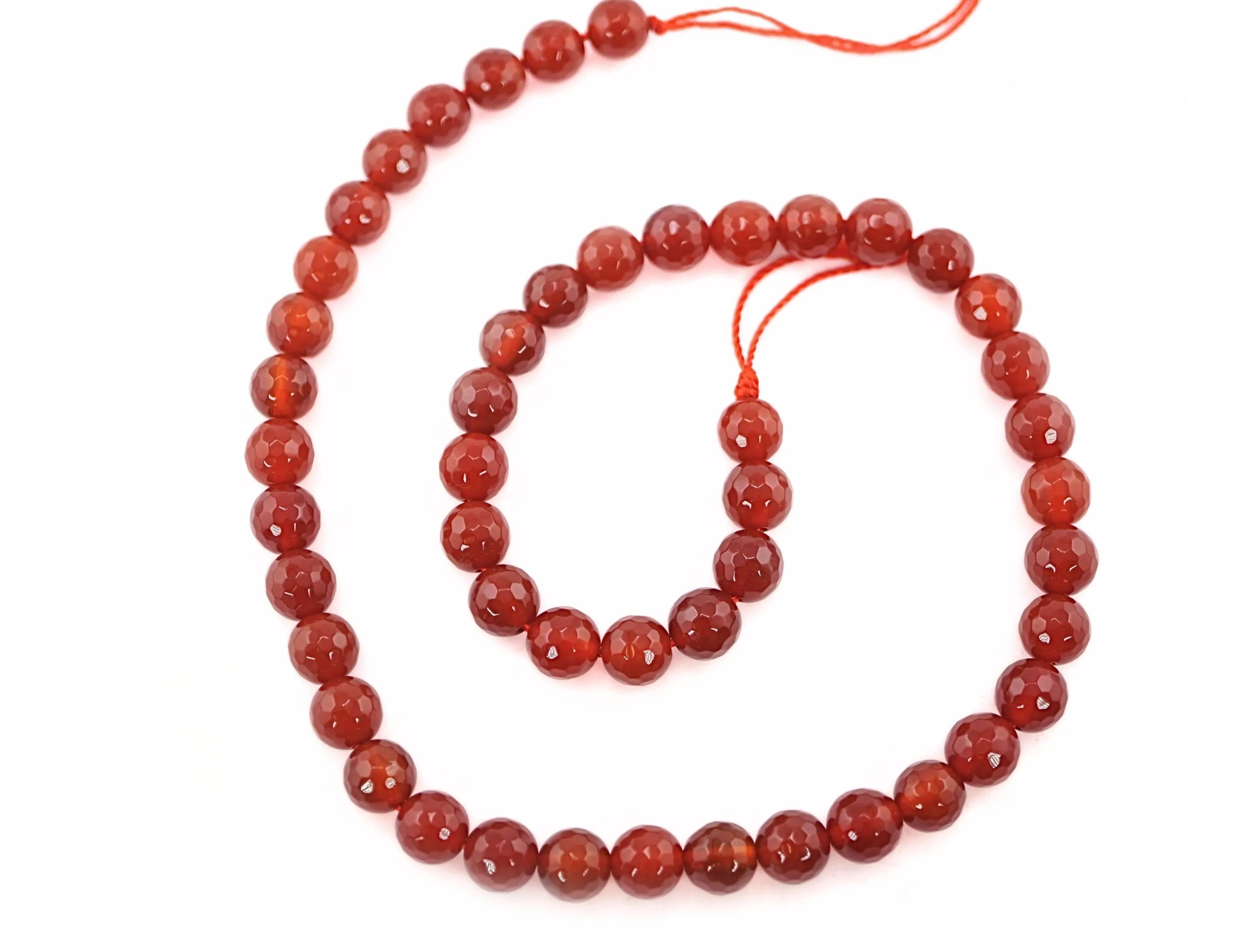 Dark Red Agate Faceted Round Shape Gemstone Strand Beads
