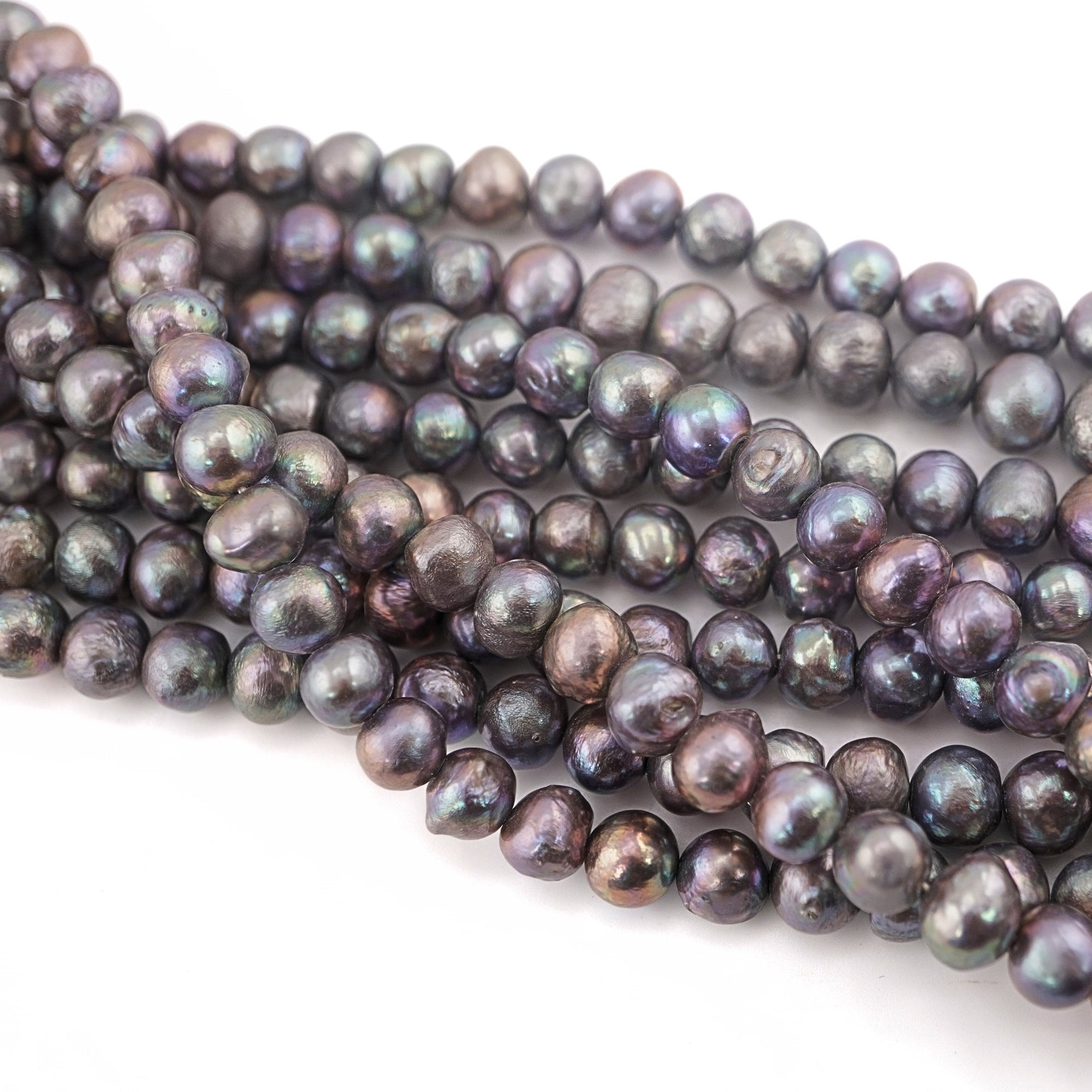 Deep Plum Pearl Beads for Necklaces