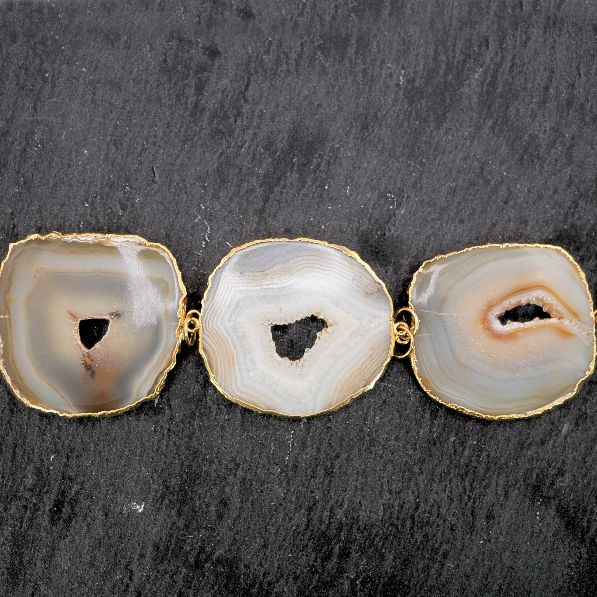 Double Bail Agate Jewelry Connector