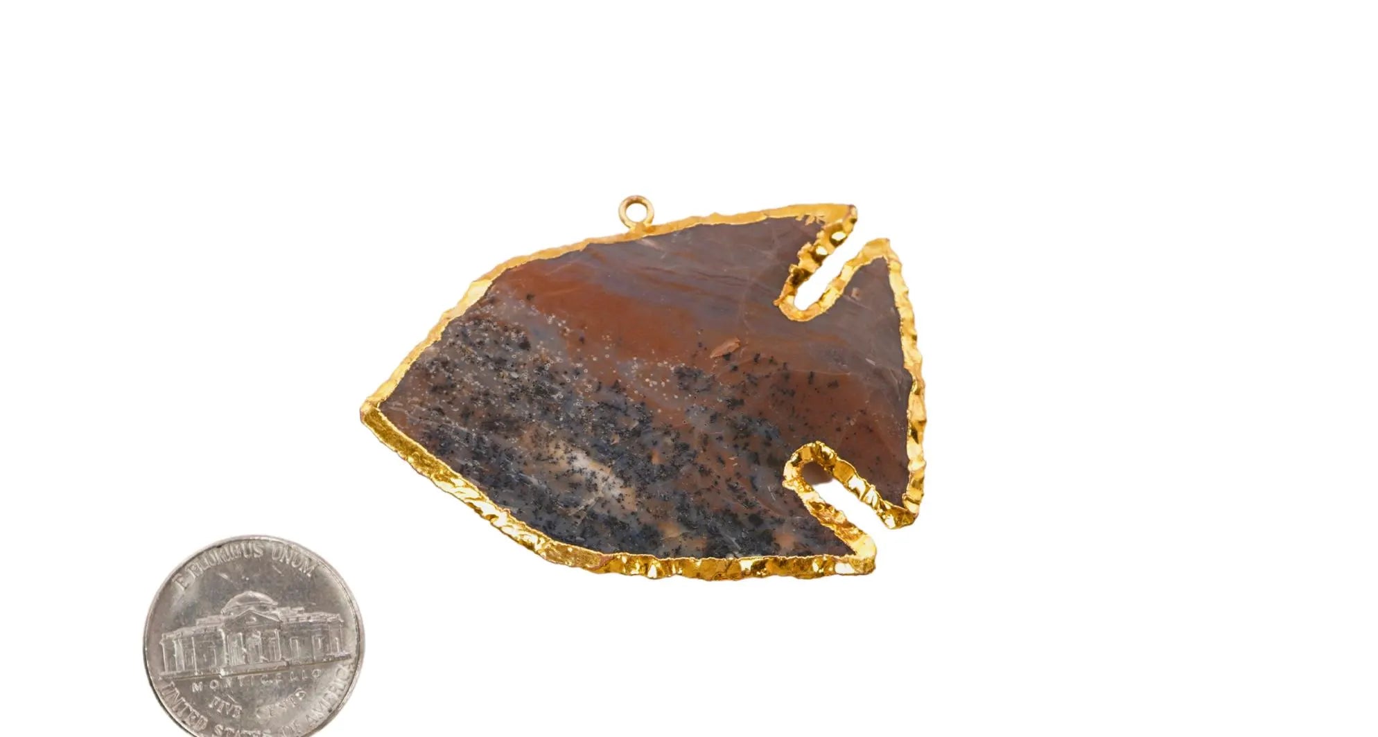 Jasper Mix Shape Gemstone Gold Electroplated Charm Pendant