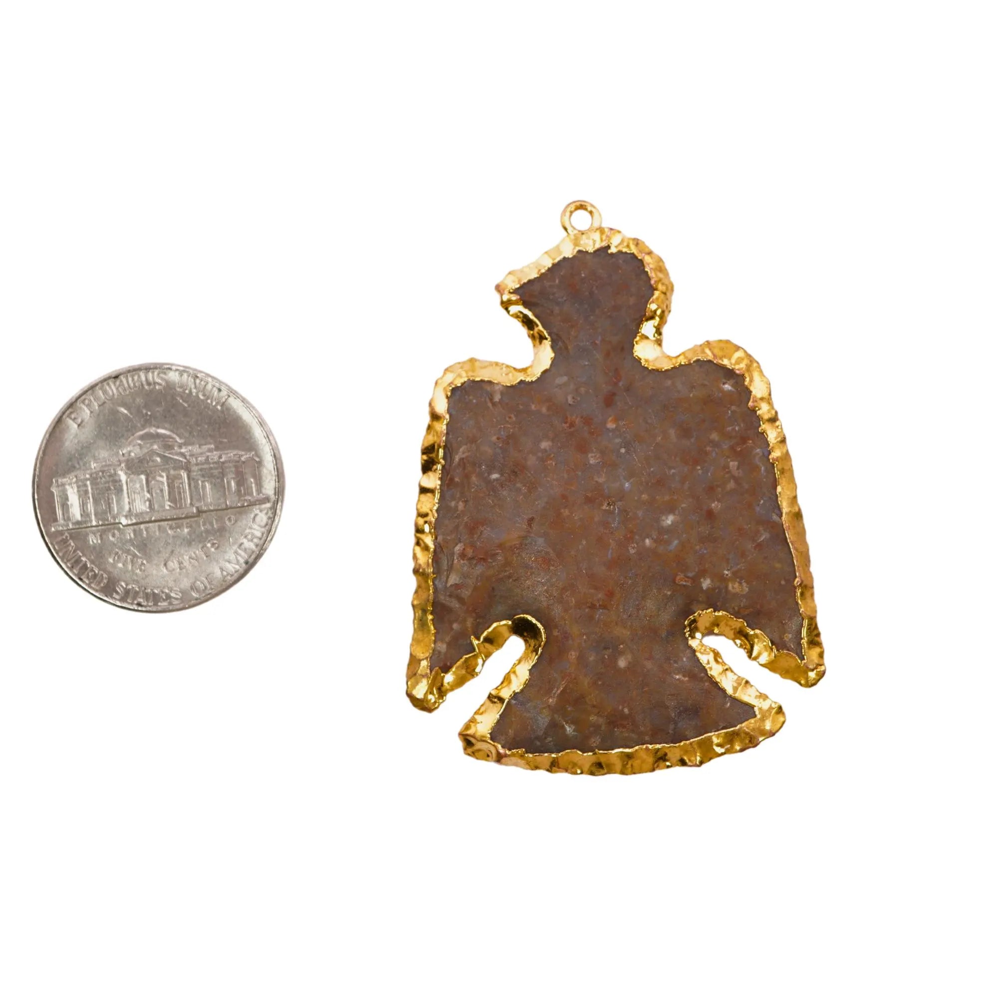 Jasper Mix Shape Gemstone Gold Electroplated Charm Pendant