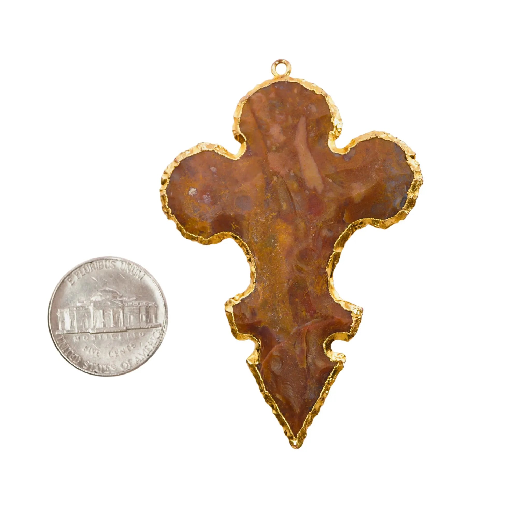 Jasper Mix Shape Gemstone Gold Electroplated Charm Pendant