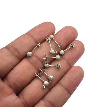 Earring Post with Stardust Texture – 2 Pair Pack