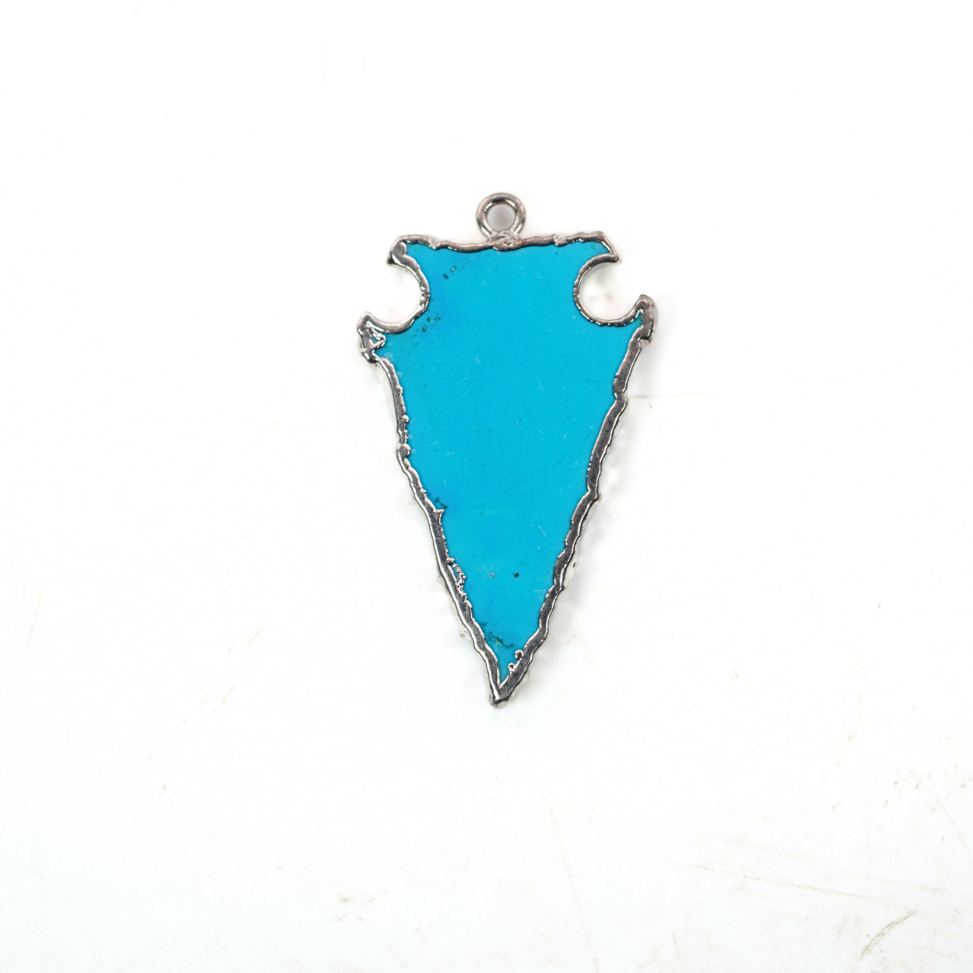 Howlite Turquoise Arrowhead Shape Gemstone Silver Electroplated Charms Pendant