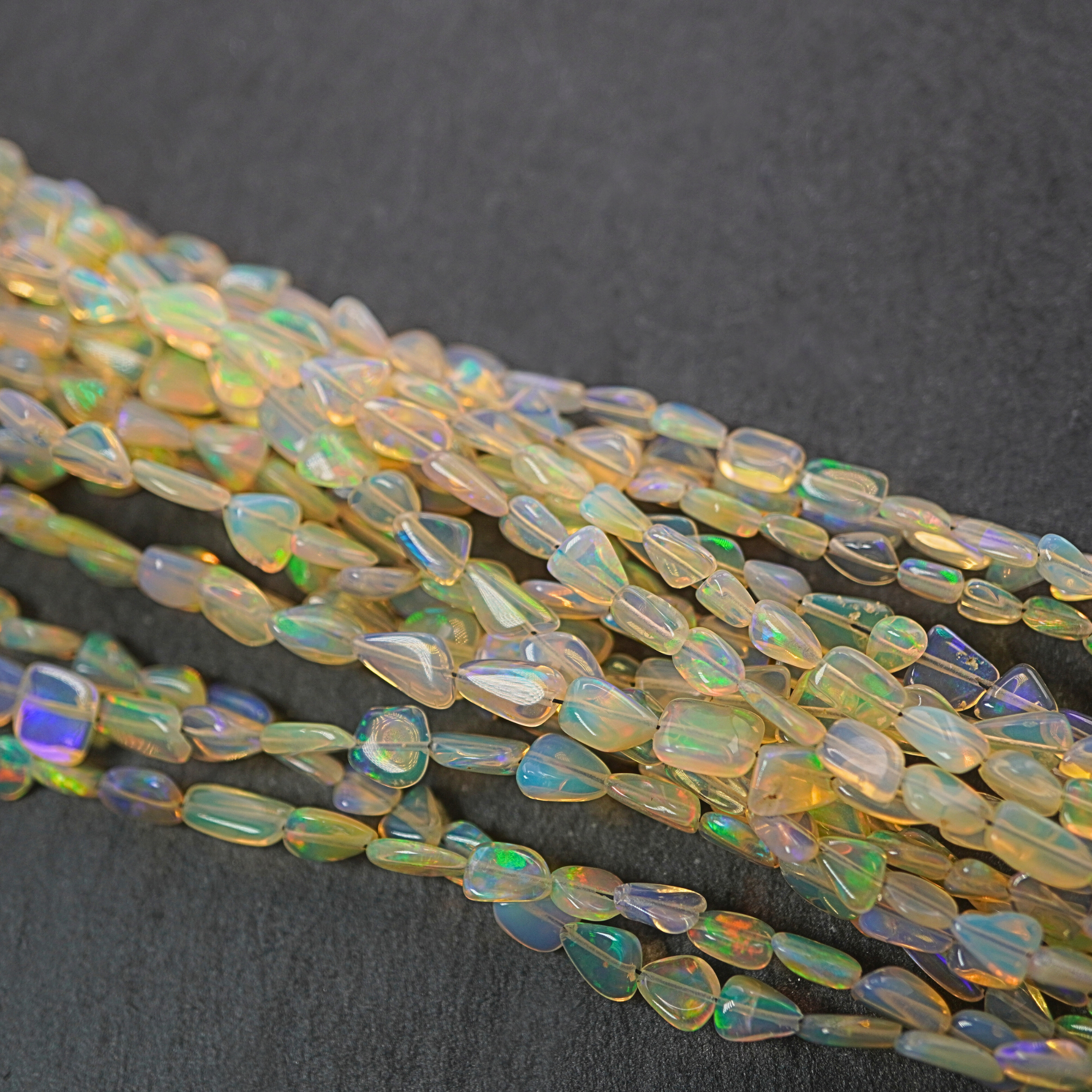 Ethiopian Opal Smooth Nuggets Gemstone Stand Beads