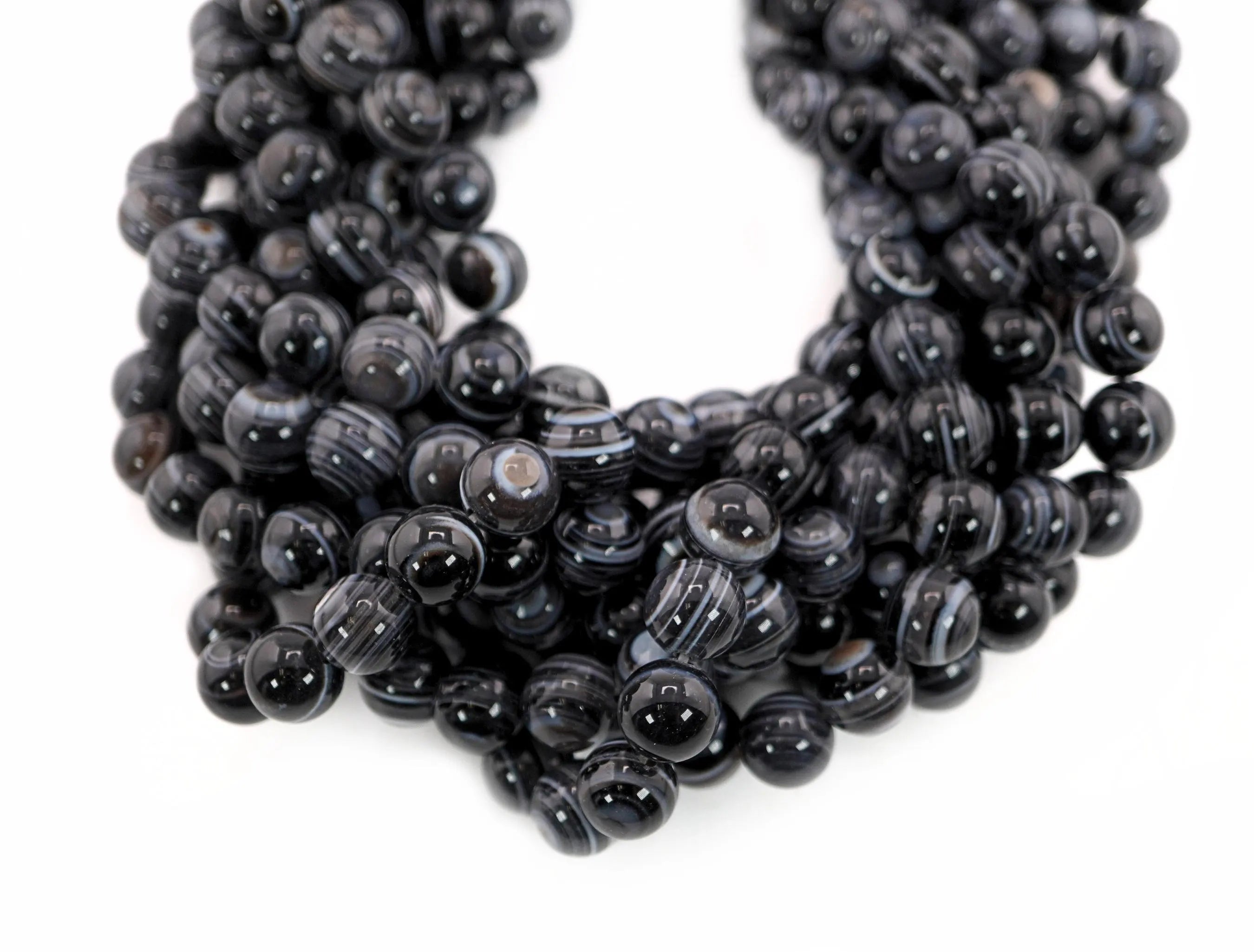 Evil Eye Agate Round Shape Gemstone Strand Beads