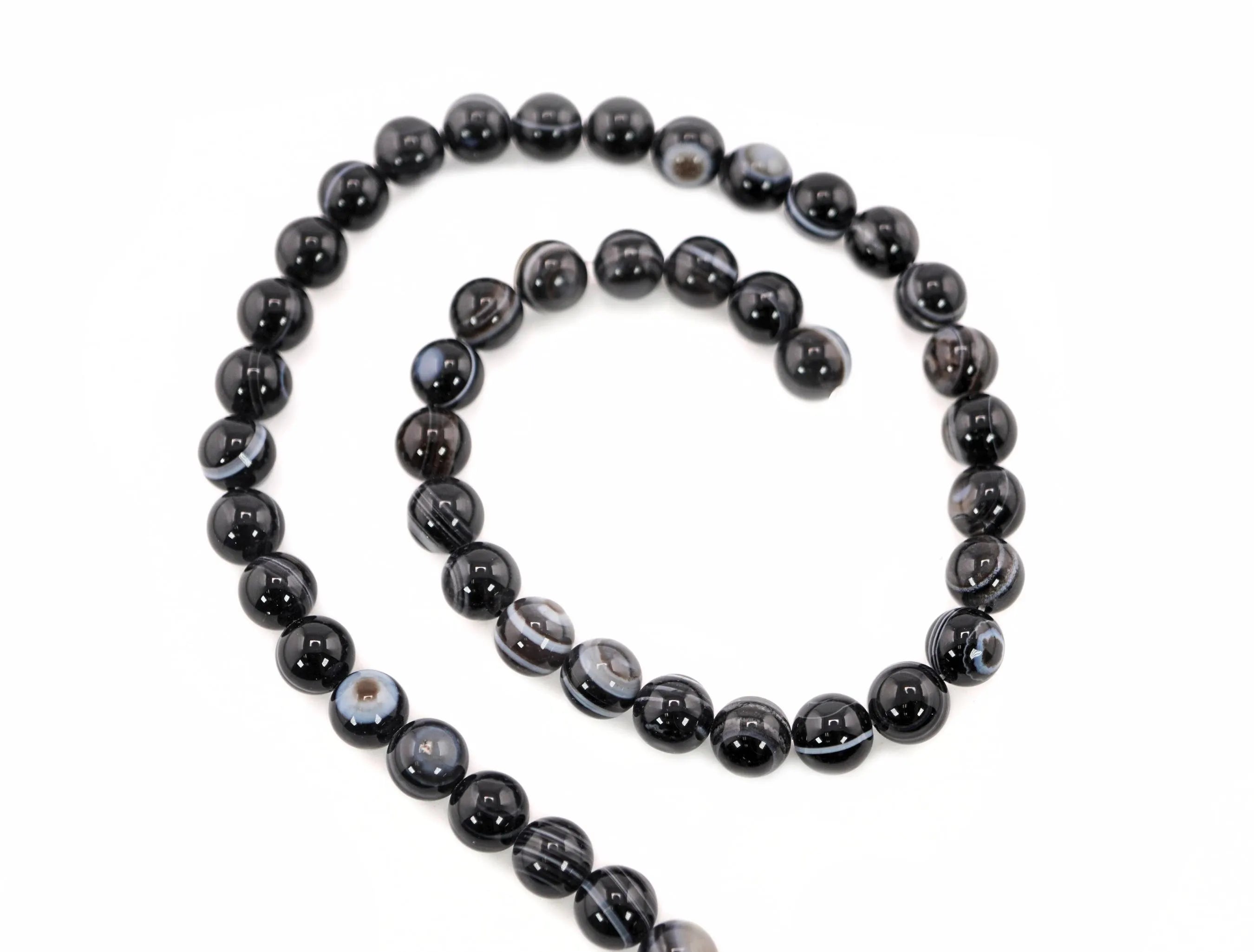 Evil Eye Agate Round Shape Gemstone Strand Beads